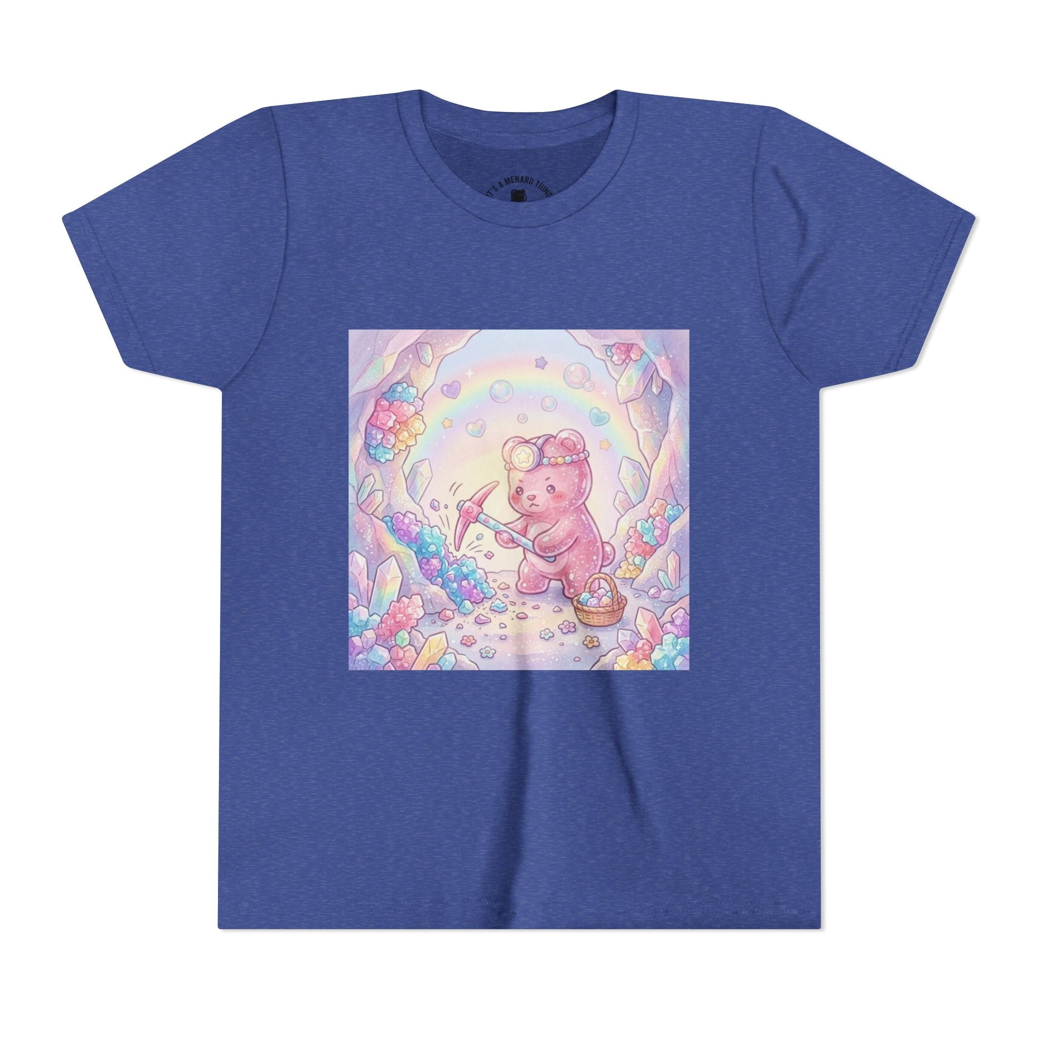 Digging for Crystal Candy Pink Gooey Gummy Bear Illustration
