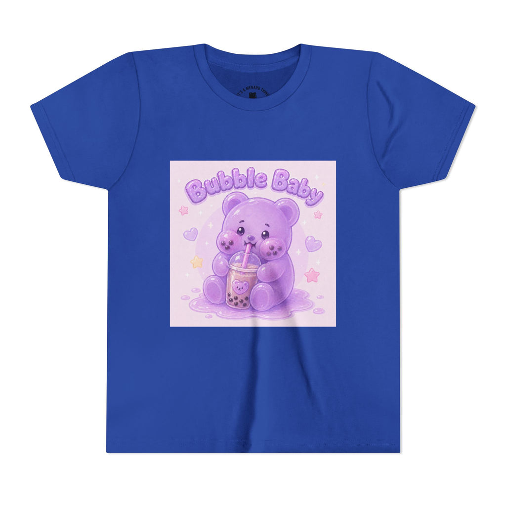 Purple Boba Tea Gooey Gummy Bear with Boba Milk Tea Kids Shirt