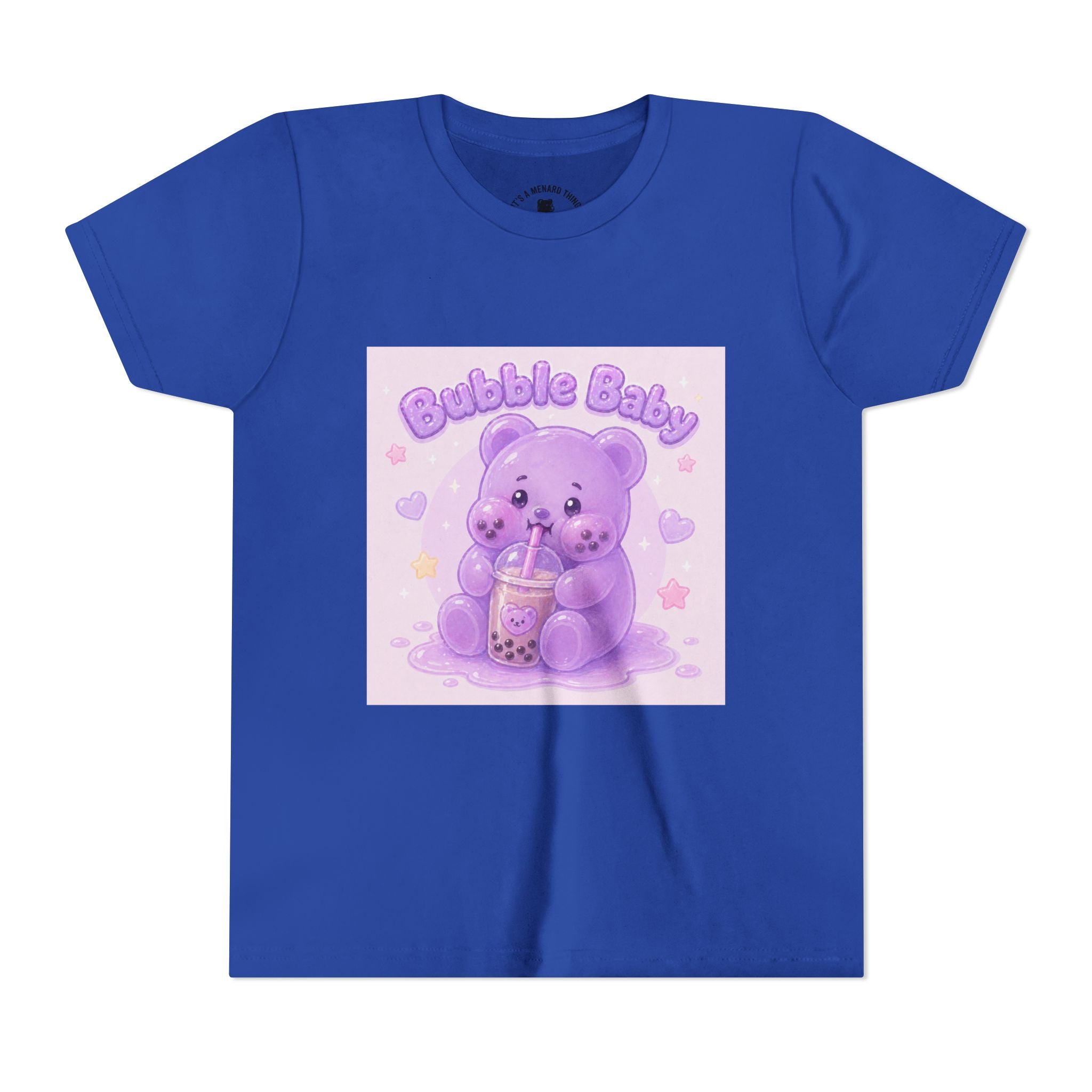 Purple Boba Tea Gooey Gummy Bear with Boba Milk Tea Kids Shirt