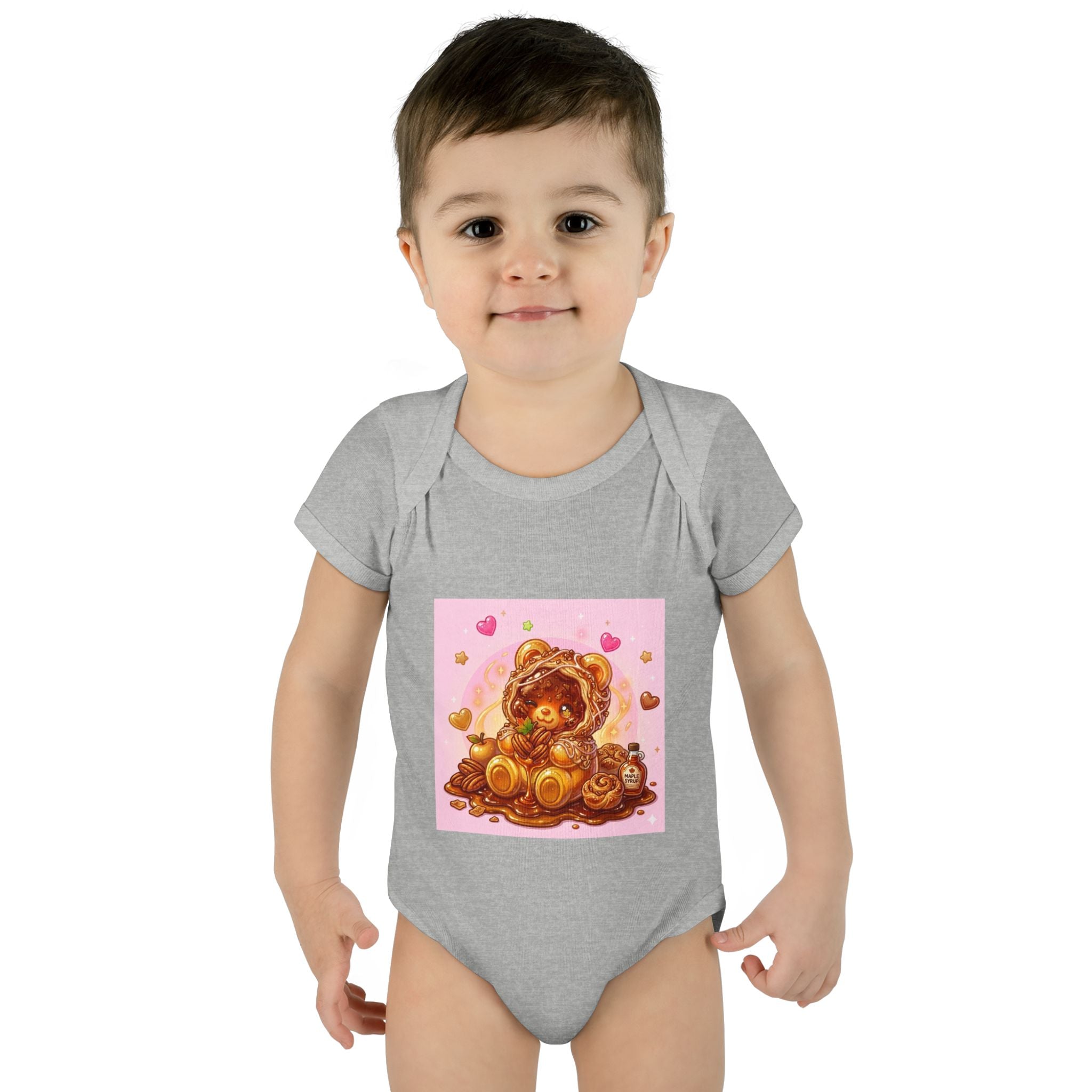 Maple Pecan Danish Gooey Gummy Bear in Puff PJs Baby Onesie