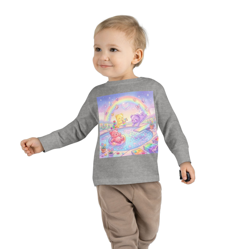 Pool Party, Swim Time Oozy Bear Summer Friends Group- Graphic Long Sleeve Shirt