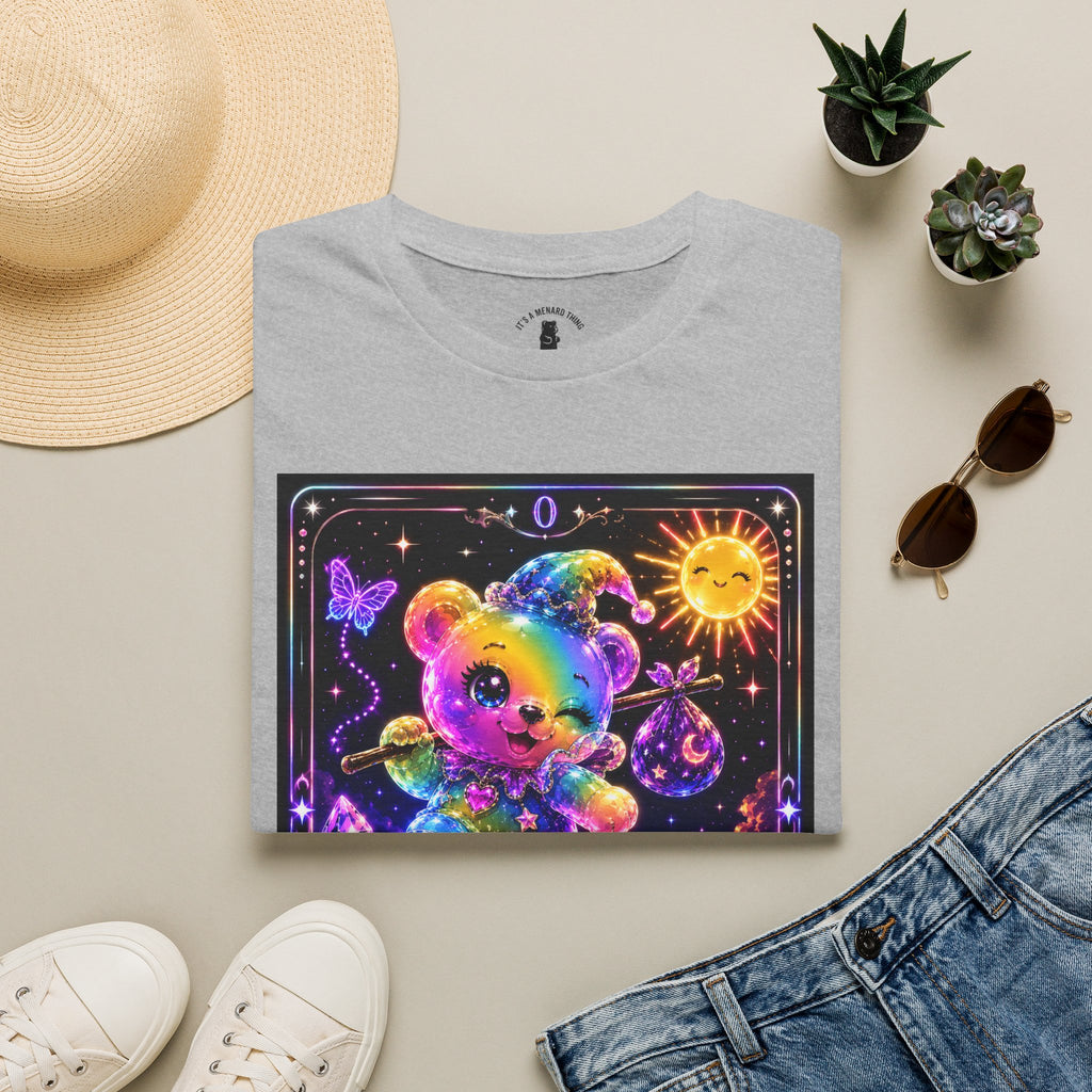 The Fool Tarot Colorful Rainbow Oozy Bear Friend- Cute Graphic Shirt