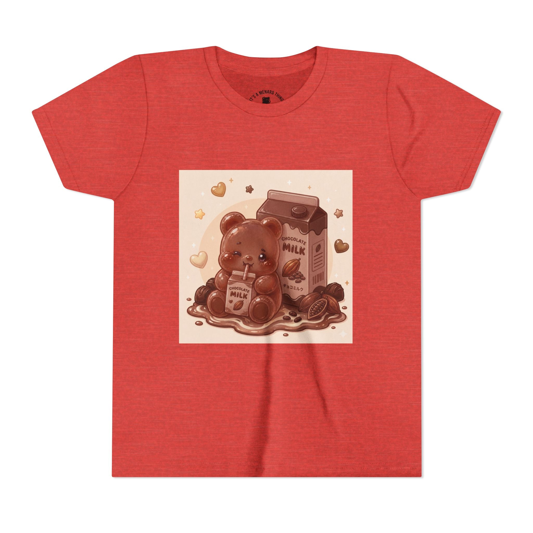 Kids Milk Chocolate Gooey Gummy Bear — Cute Milk Carton Graphic Youth T-Shirt