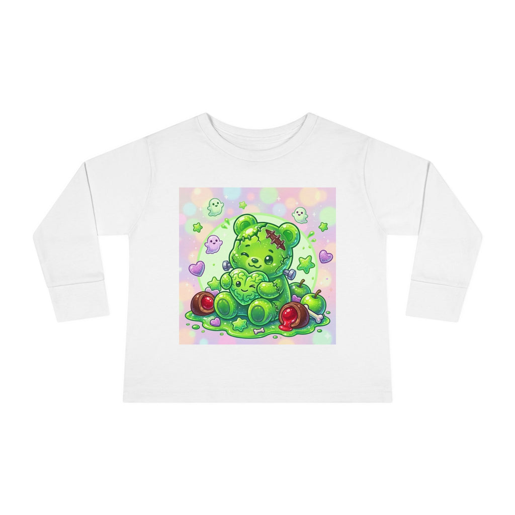 Franken-Oozy-Bear Gummy Friend, Halloween Addition- Graphic Long Sleeve Shirt
