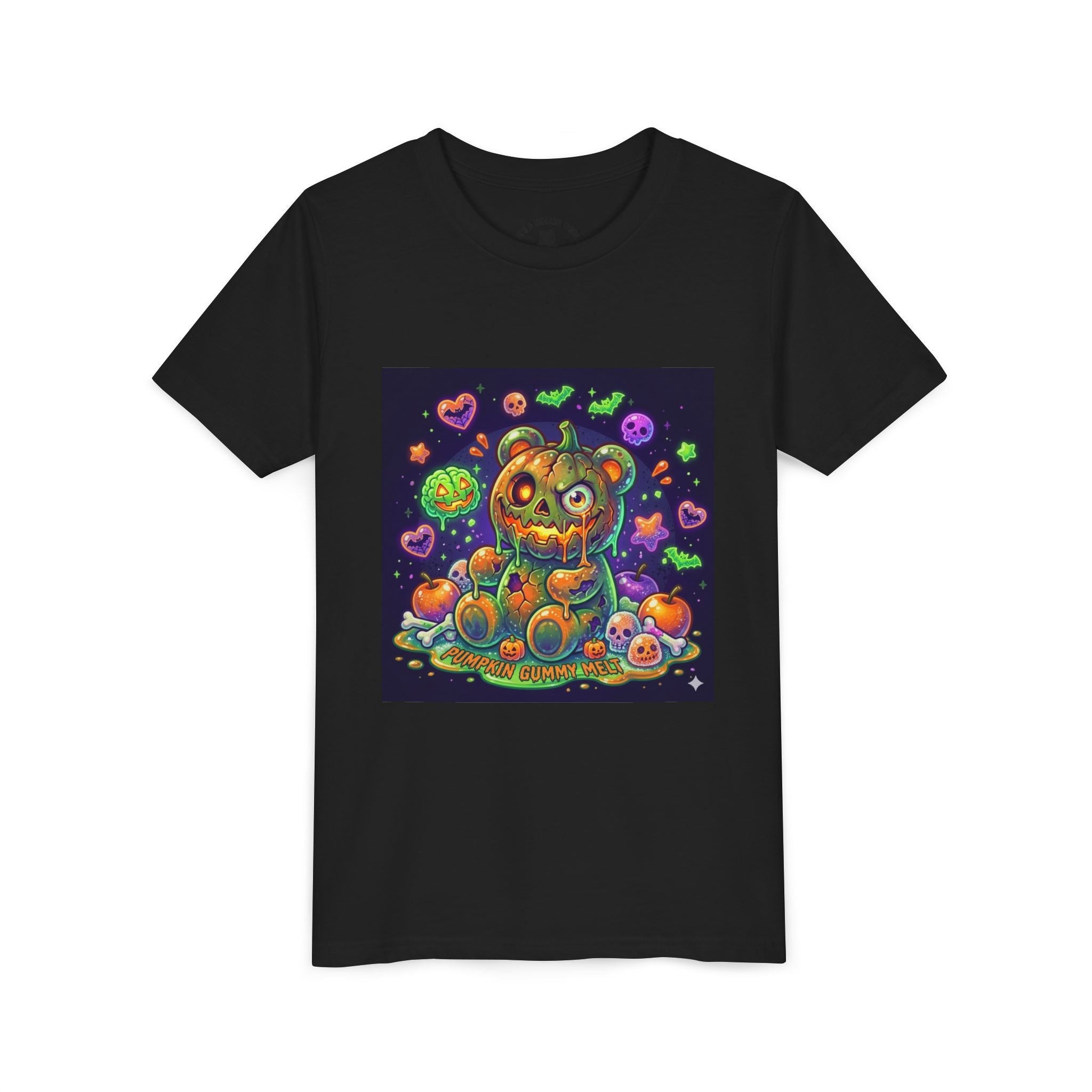 Cute Creepy Pumpkin Head Gooey Gummy Bear Halloween- Graphic Tee
