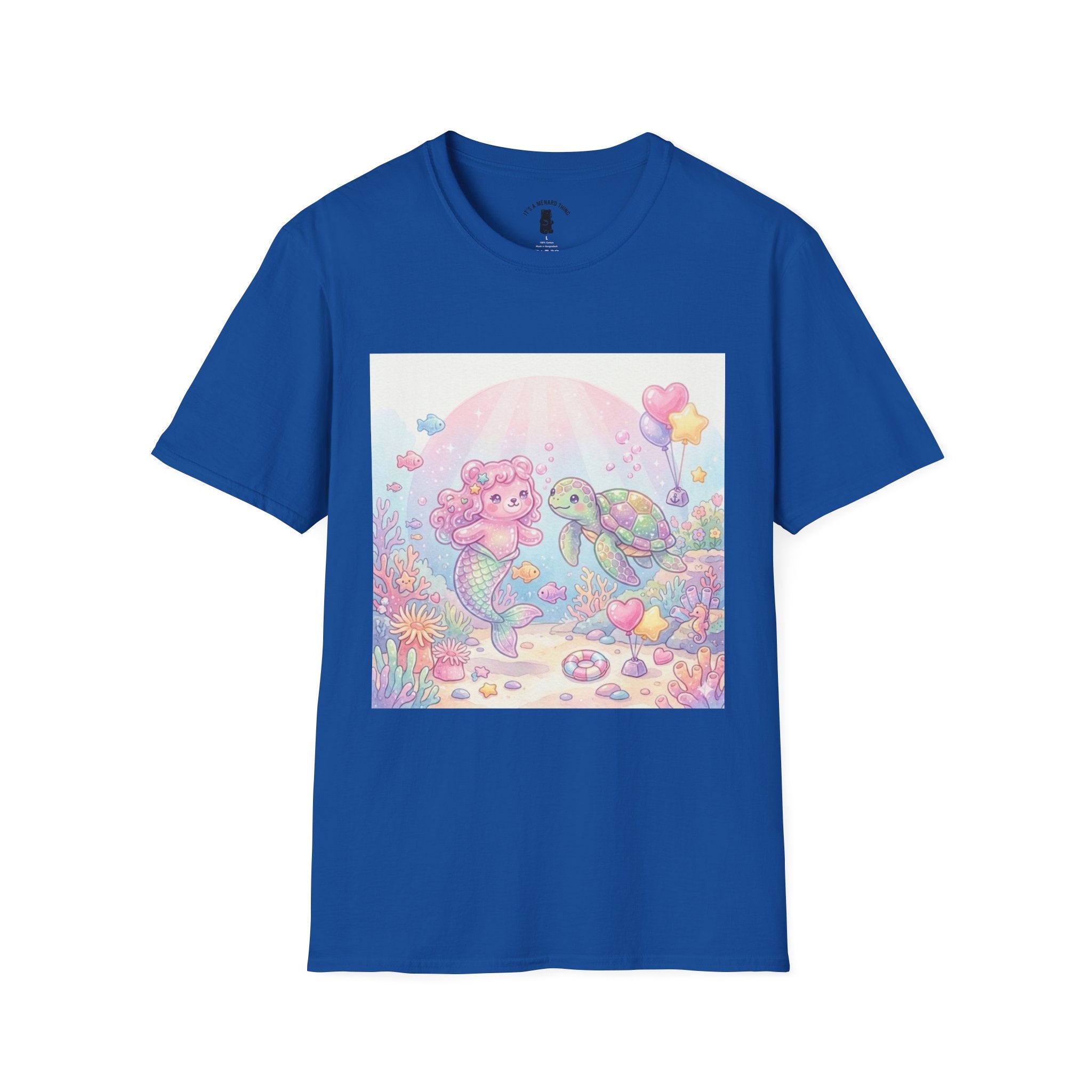 Pink Gummy Mermaid & Turtle friend, Gooey Gummy Freinds- Kawaii Graphic T-Shirt