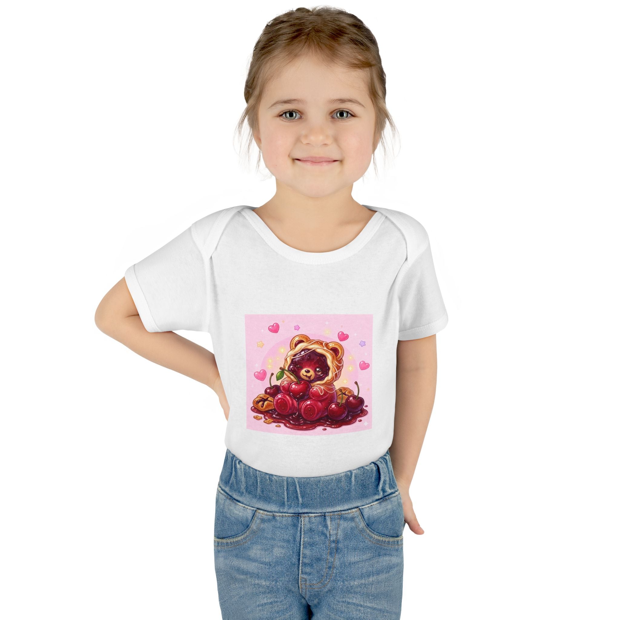 Cherry Danish Gooey Gummy Bear in Puff PJs (Infant Rib Onesie)