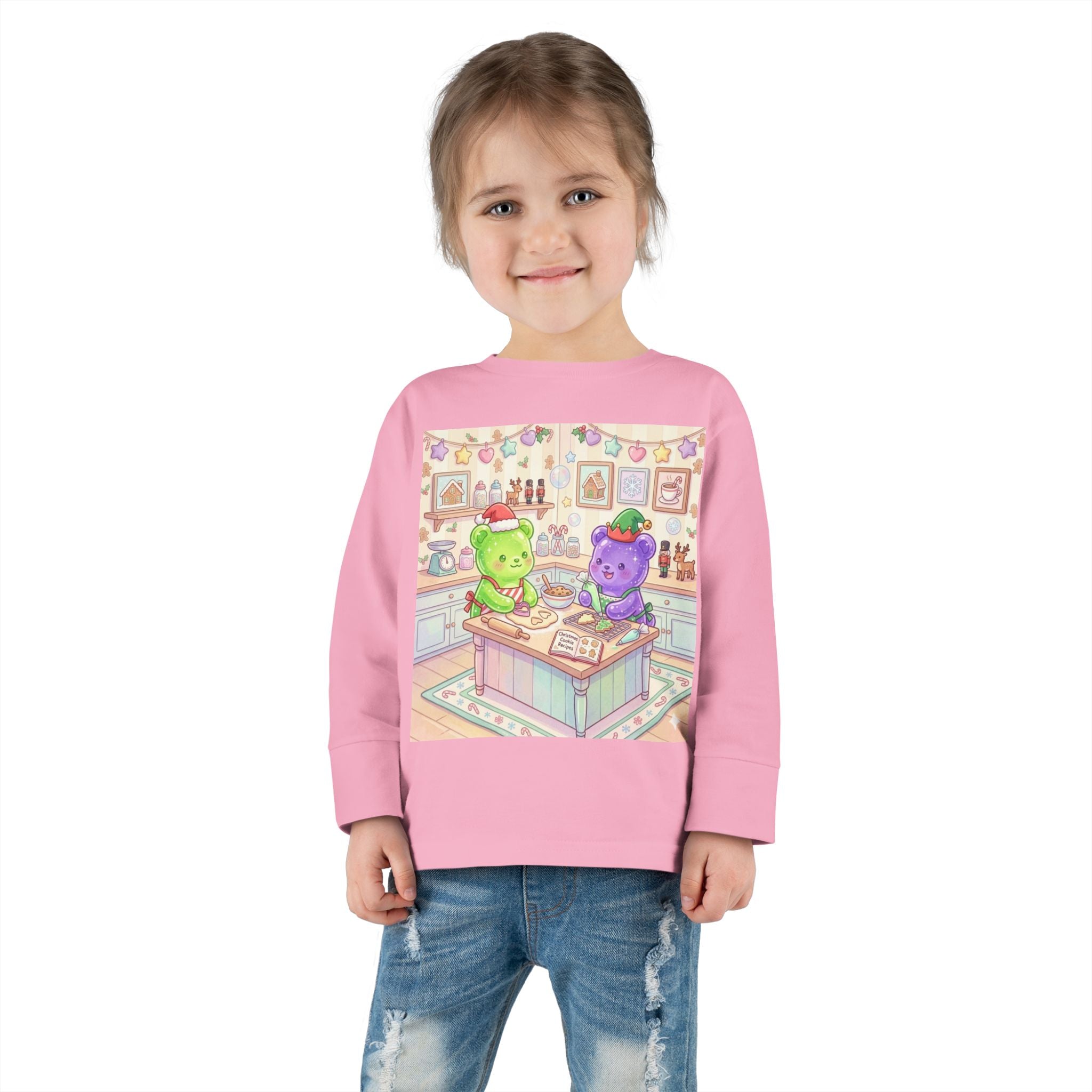 Little Holiday Bakers, Oozy Bear Gummy Friends- Graphic Long Sleeve Shirt
