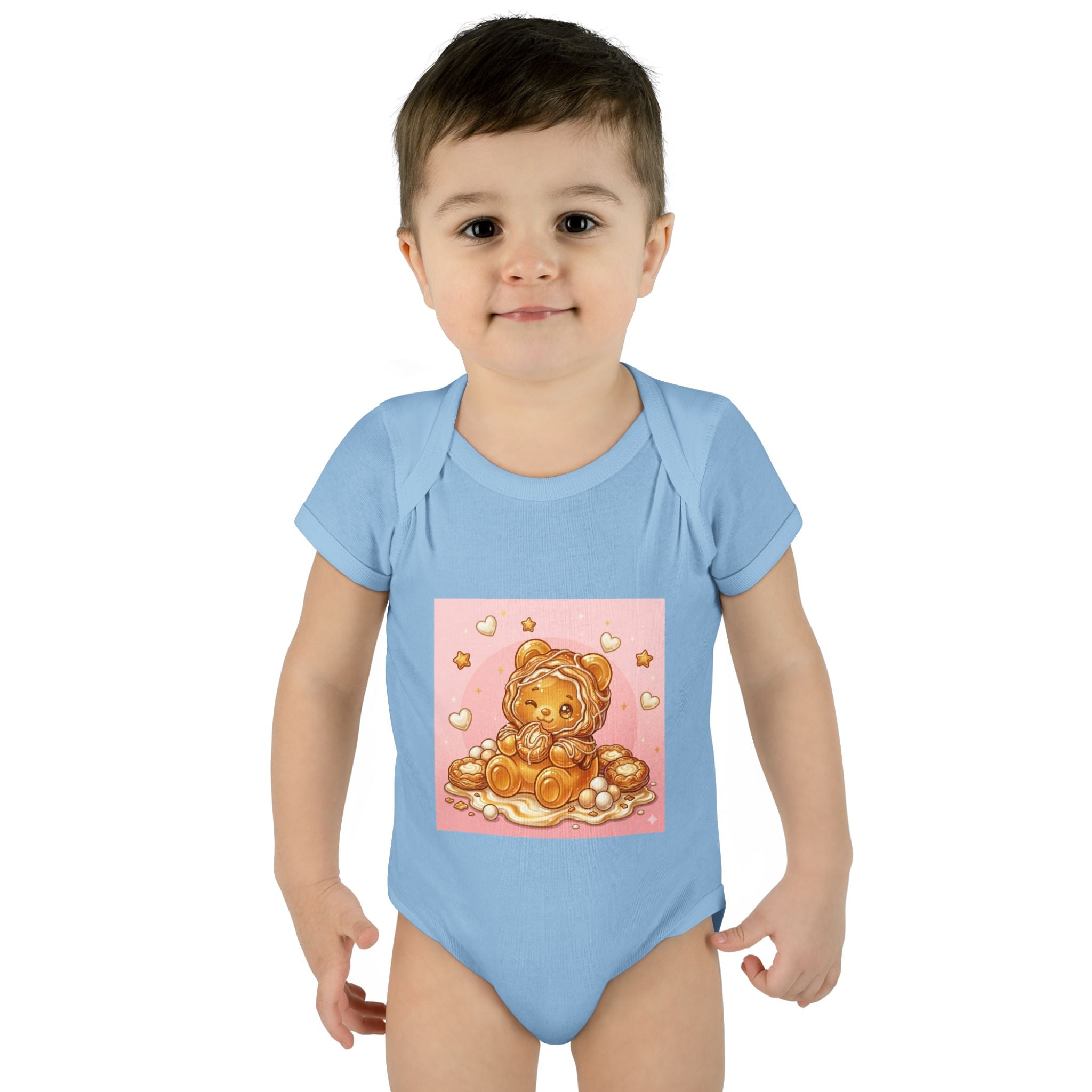 Cheese Danish Gooey Gummy bear in Puff PJs- Baby Onesie