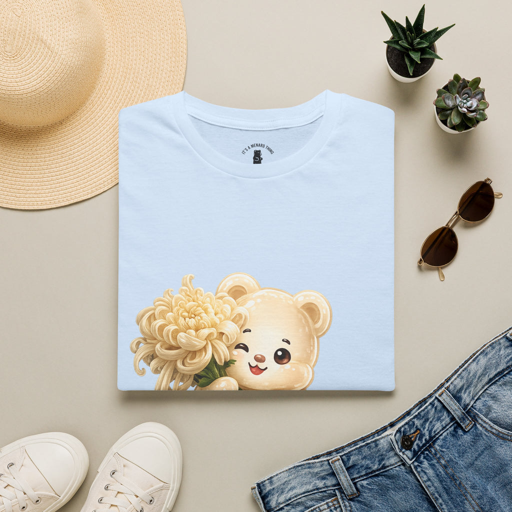Chrysanthemum Special, Cream Oozy Bear Friend Special Flower Additon- Graphic Shirt