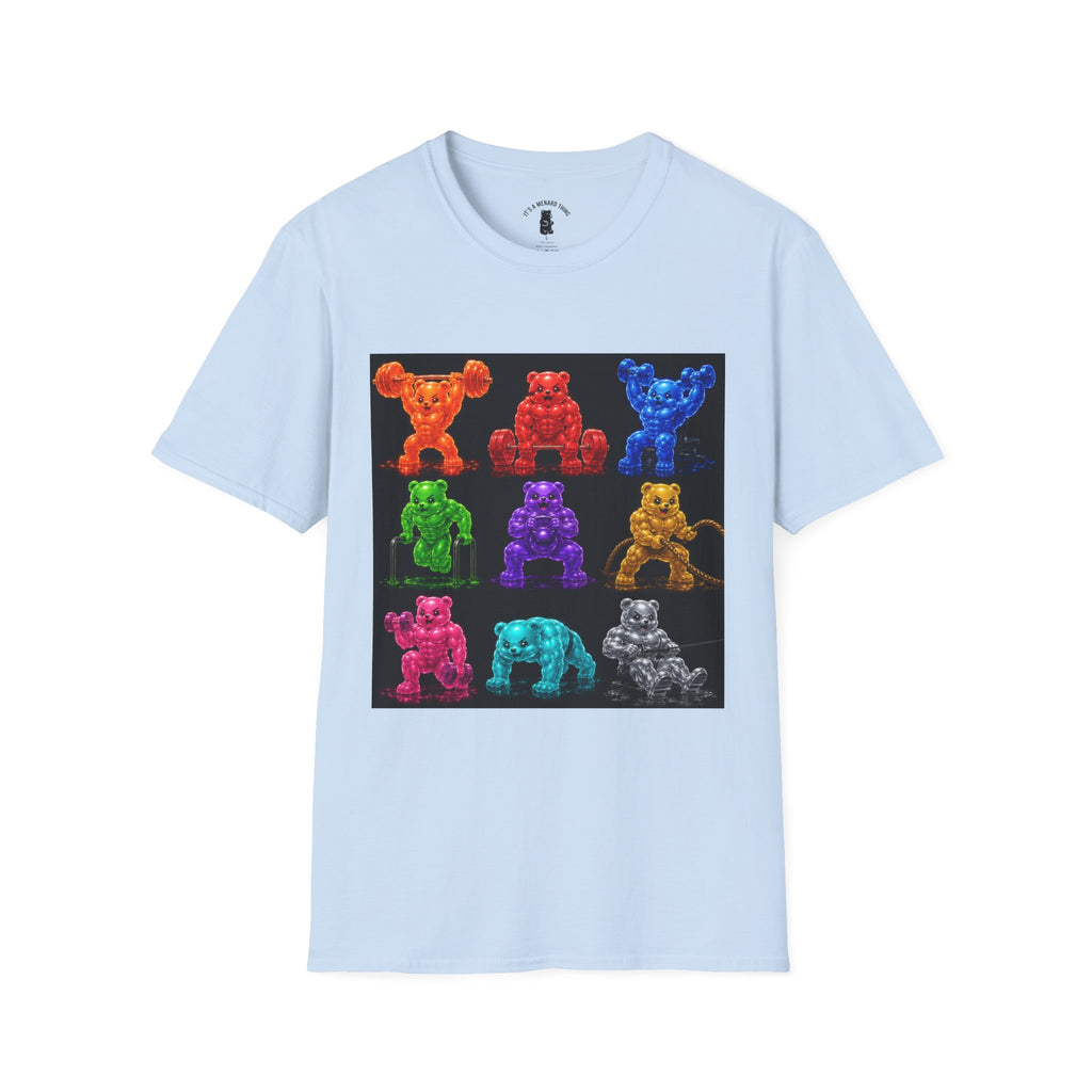 Gummy Grid of Oozy Buff Bears Workout- Adult Graphic Shirt
