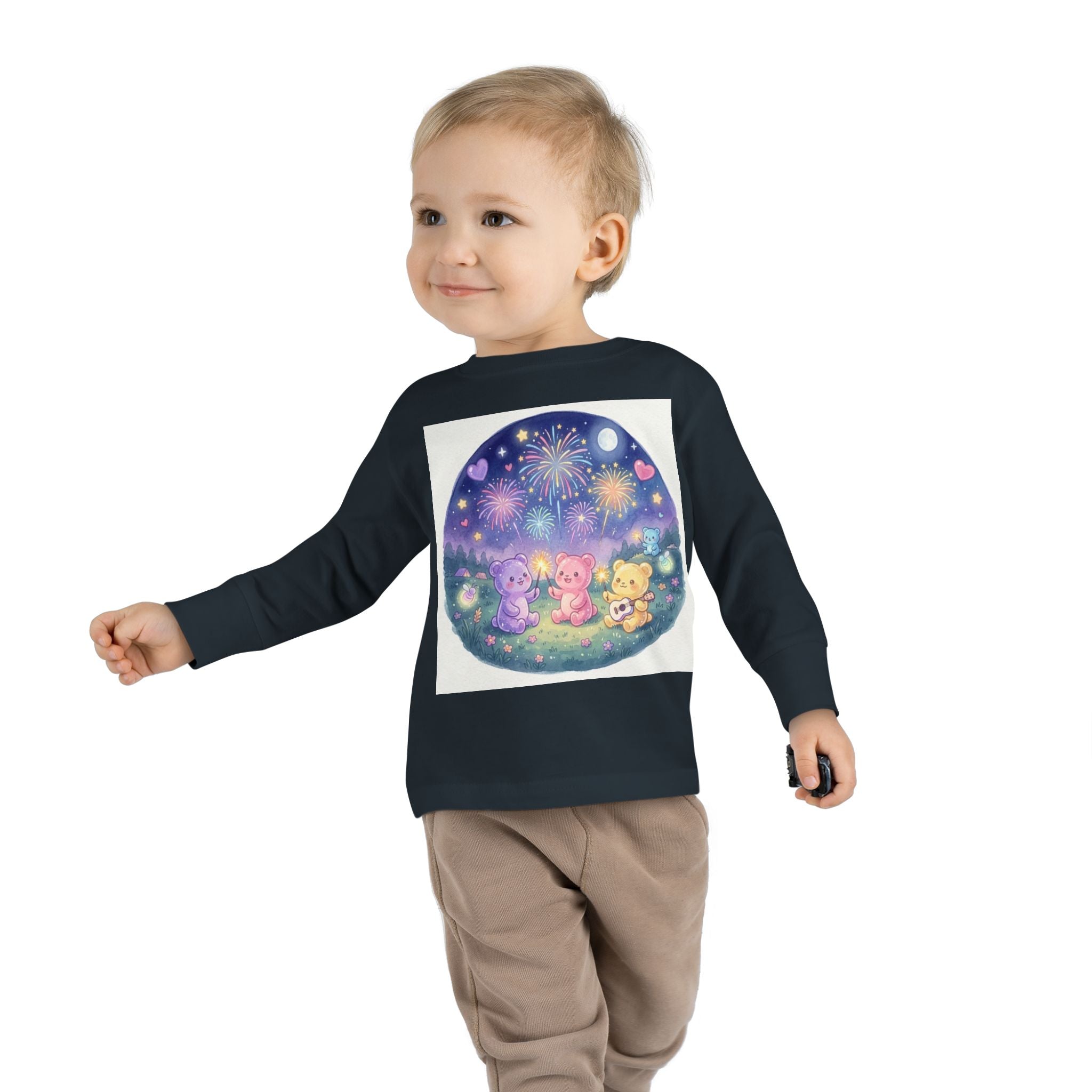 Watching Fireworks In the Night Sky, Oozy Bear Friend Group- Graphic Long Sleeve Shirt