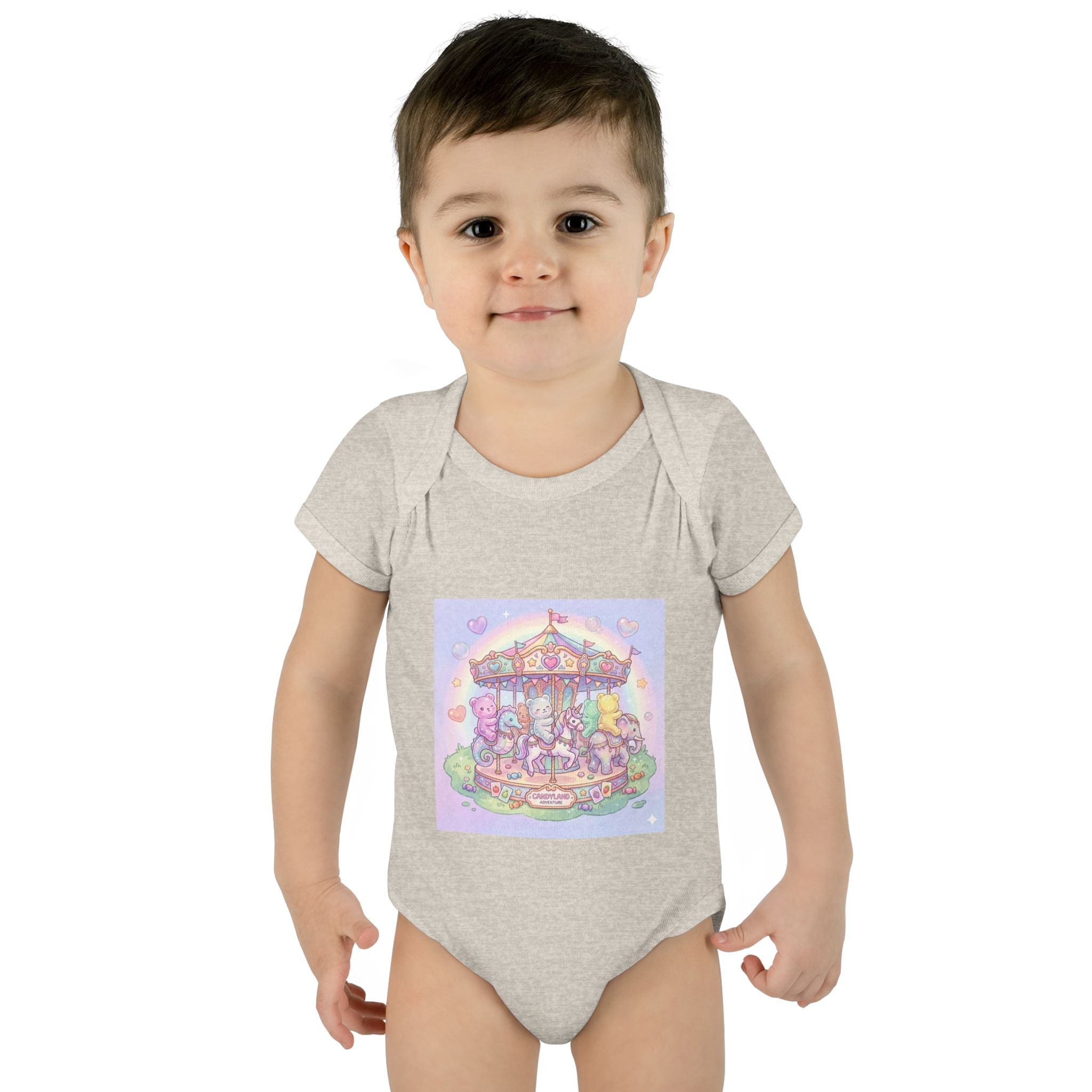 Gooey Gummies Carousel: Pastel Baby Bodysuit