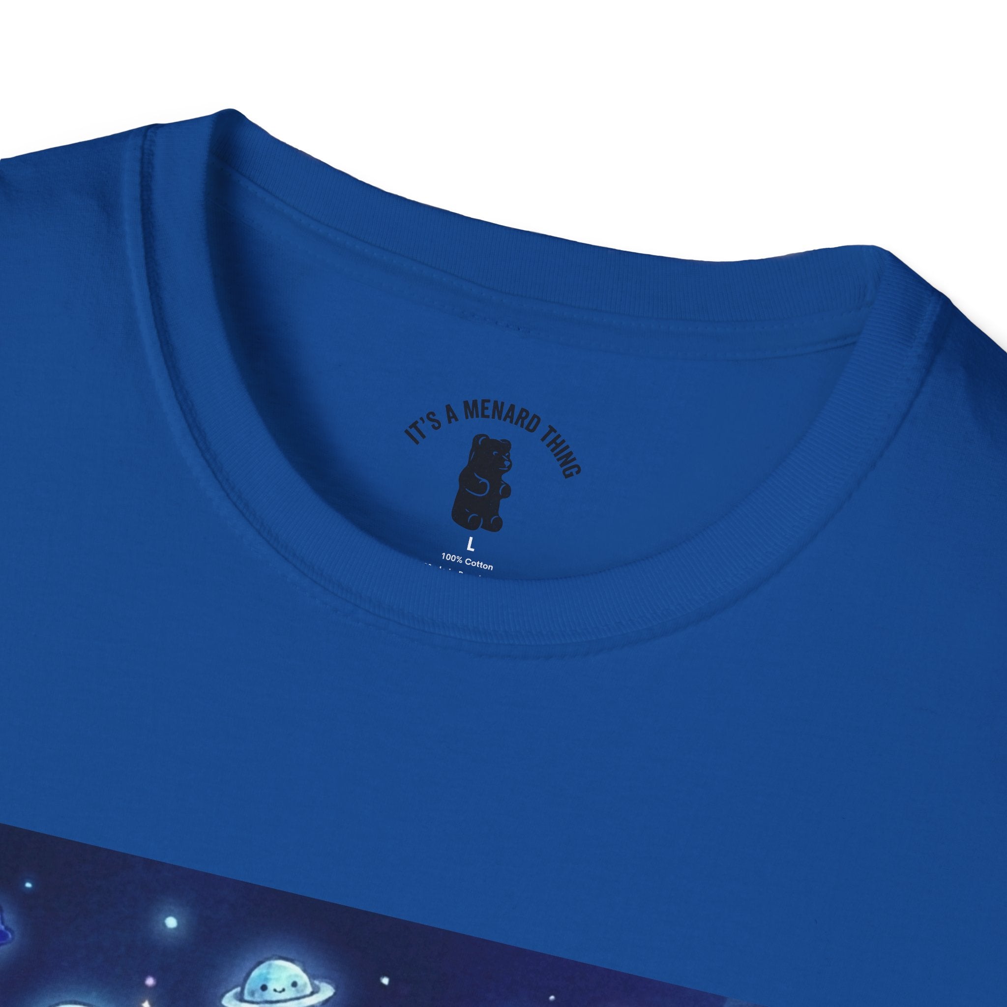Lets Swim on Neptune, Blue Crystal Gooey Gummy Bear- Kawaii Graphic T-Shirt