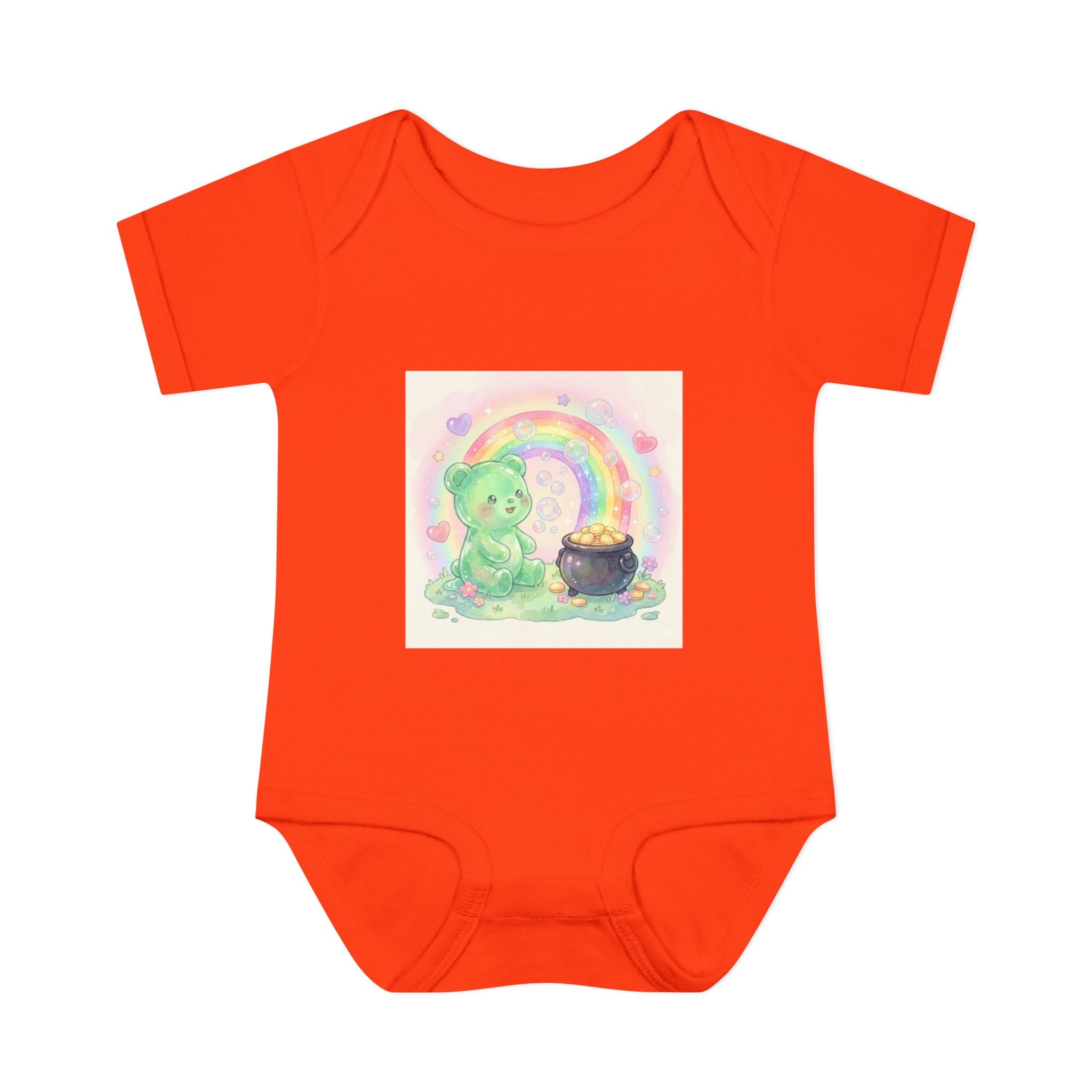 Rainbow Gooey Gummy Bear Found Inner Treasure – Cute St. Patrick’s Day Luck Baby Onesie