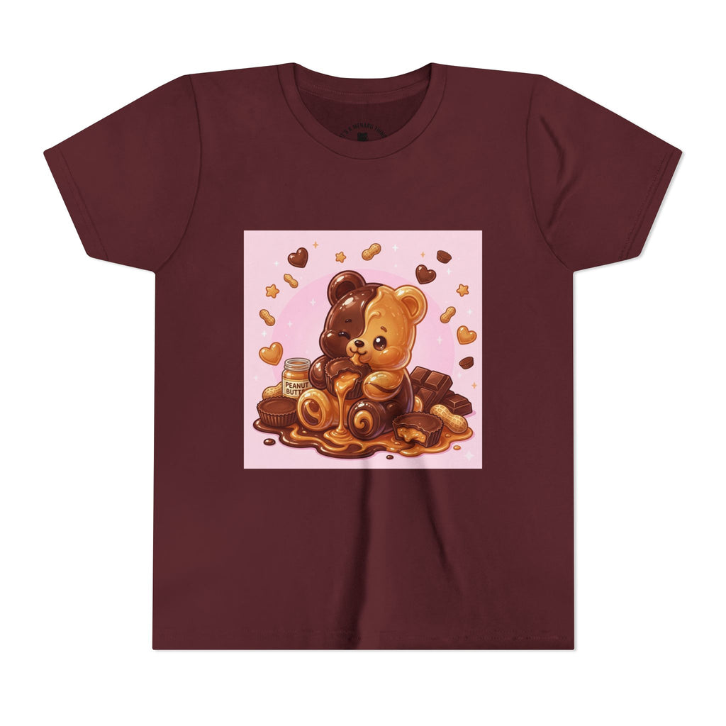 Kids Chocolate & Peanut Butter candy Gooey Gummy Youth Short Sleeve Shirt