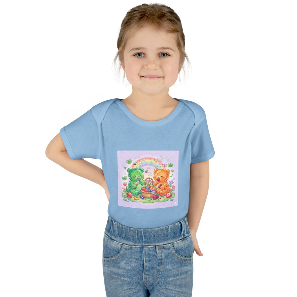 Fruit Garden Eating Gooey Gummy Bears Infant Bodysuit — Baby Shower Gift