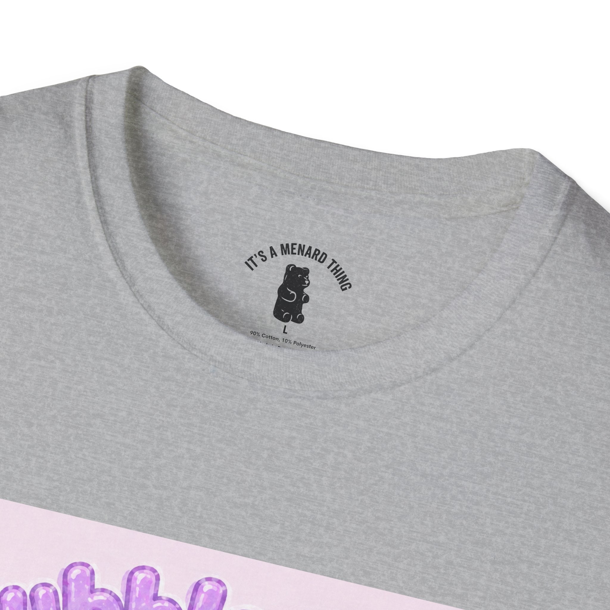 "Bubble Baby" Purple Gooey Gummy Bear — Cute Purple Boba Tea Graphic Tee