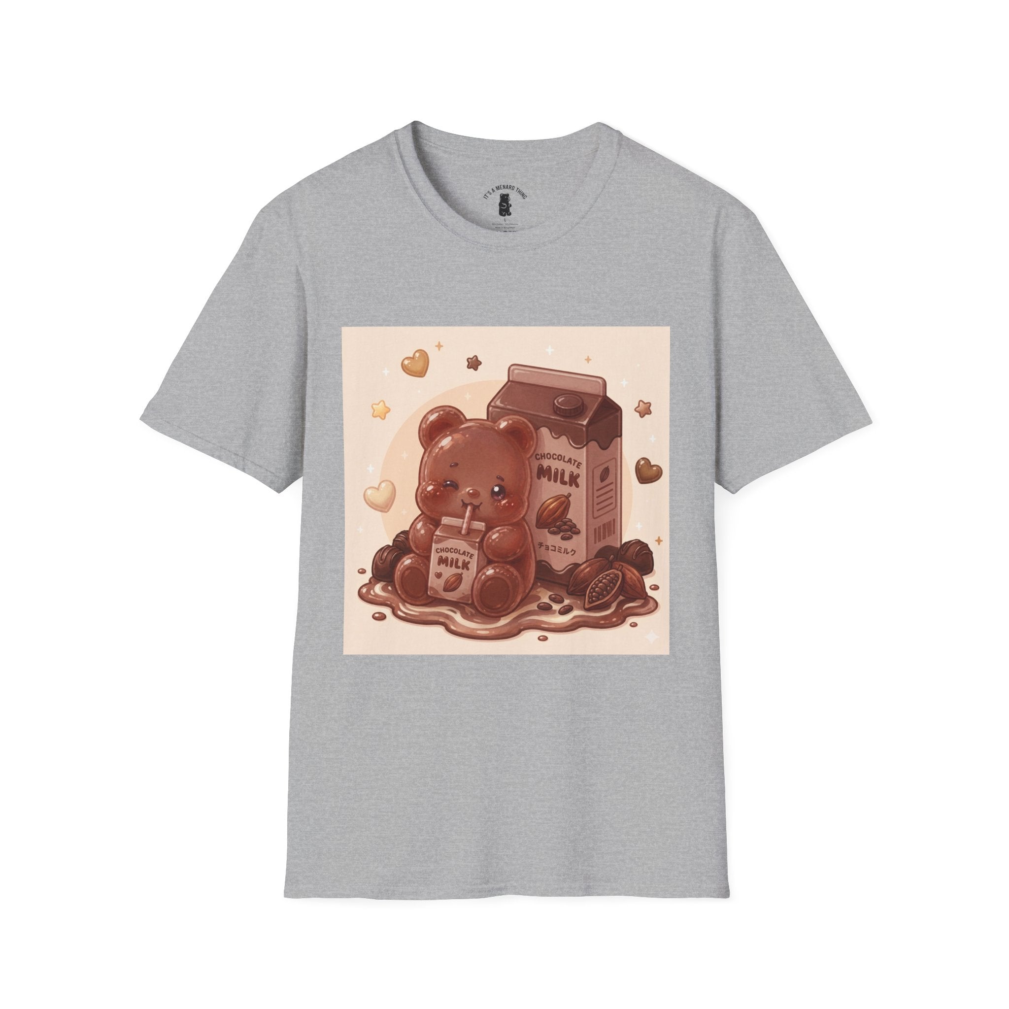 Cute Kawaii Gooey Gummy Milk Chocolate Milk Bear Cartoon Graphic T-Shirt