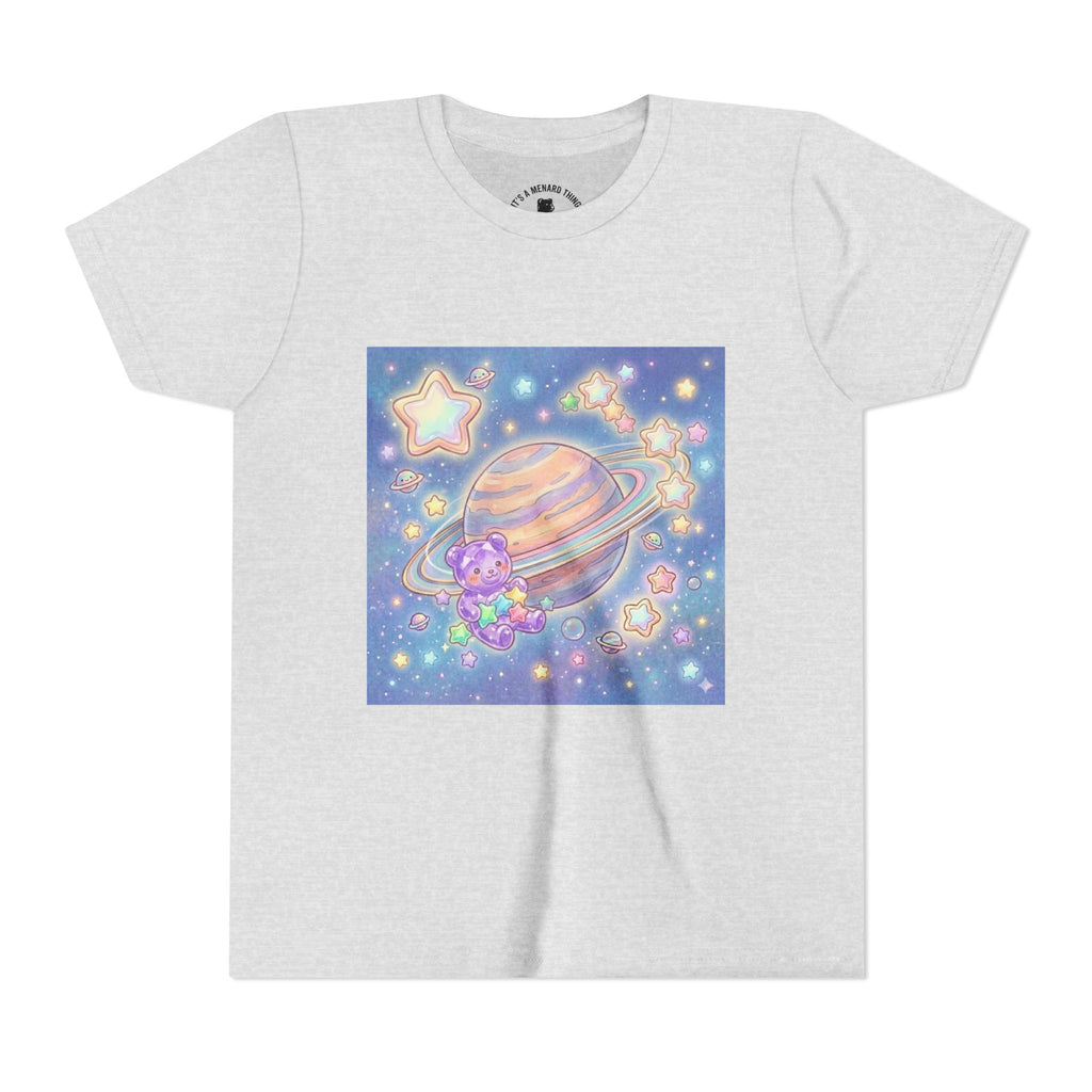 Merry-go-Saturn Cosmic Gooey Crystal Gummy Bear- Stars & Sparkles Graphic T-Shirt