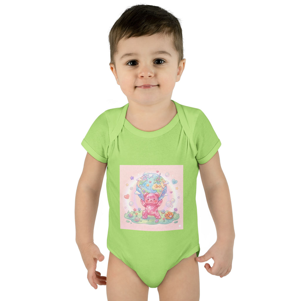 Infant Bodysuit — World Atlas Gummy bear Design
