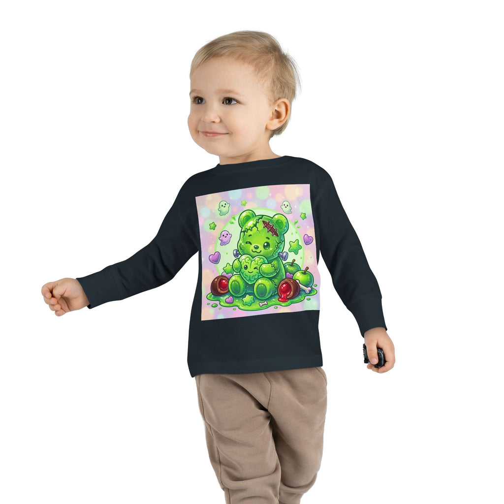 Franken-Oozy-Bear Gummy Friend, Halloween Addition- Graphic Long Sleeve Shirt