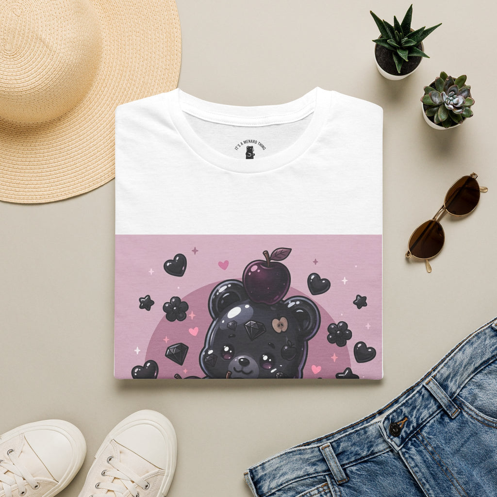Black Diamond Special Exotic Apple Oozy Bear Friend — Cute Fruit Bear Graphic Tee