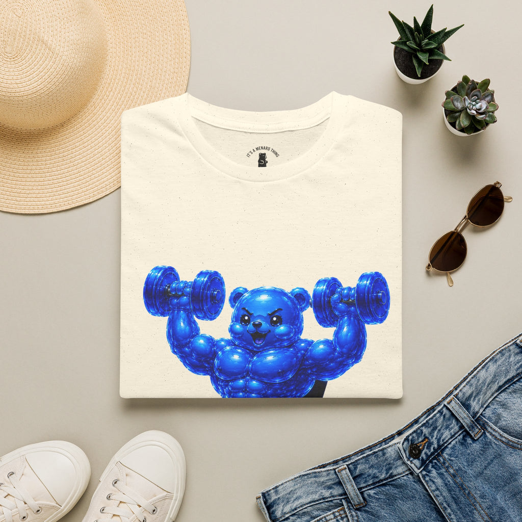 Working out with Bar Bells, Oozy Buff Bear Gummy Special Gym Addition- Adult Graphic Shirt