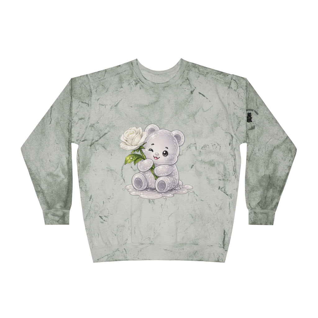 White Rose Beauty, Special Gooey Gummy Bear -Tie-Dye Graphic Sweatshirt
