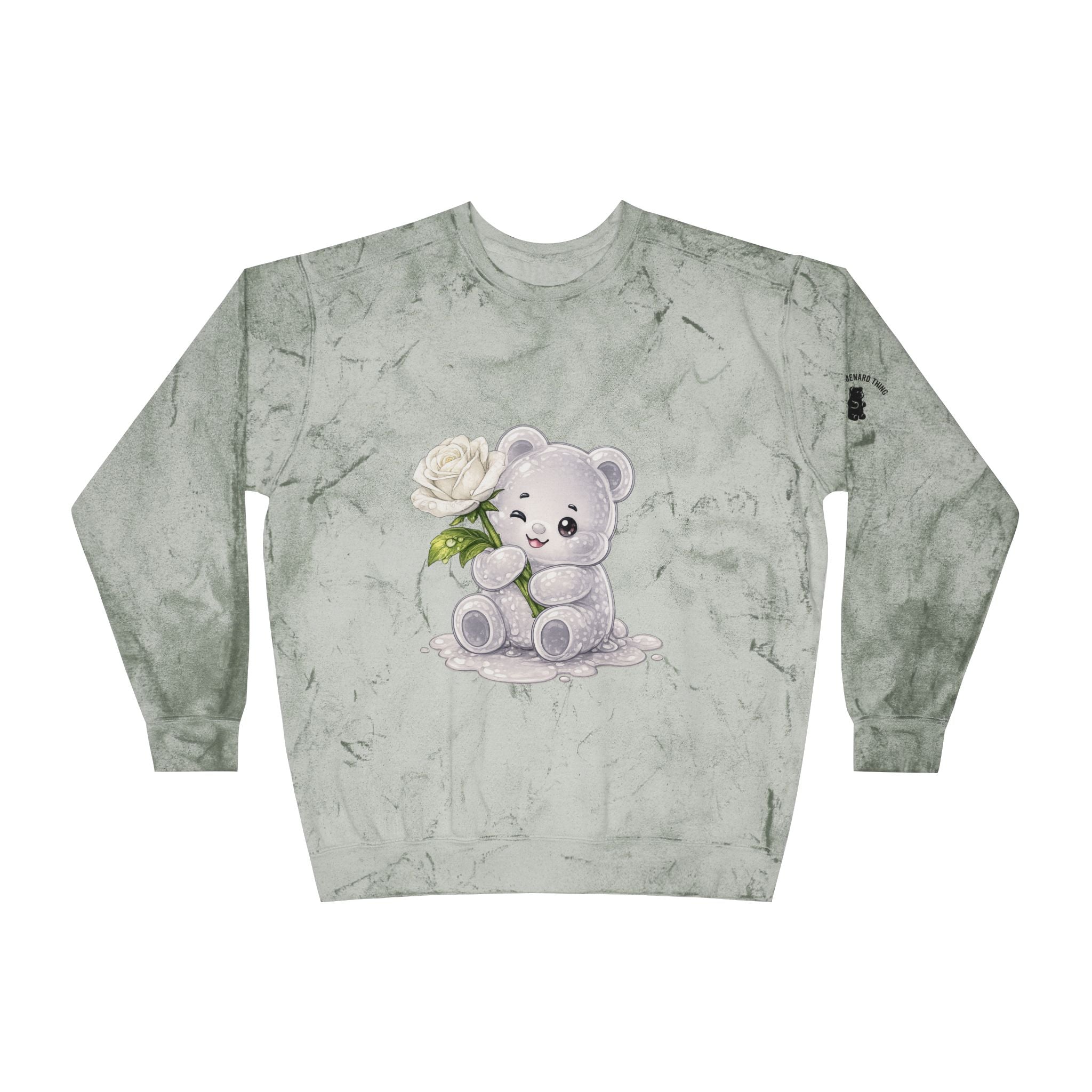 White Rose Beauty, Special Gooey Gummy Bear -Tie-Dye Graphic Sweatshirt