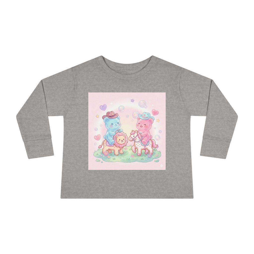 Oozy Bear Gummies Riding Frosted Animal Cookies- Graphic Long Sleeve Shirt