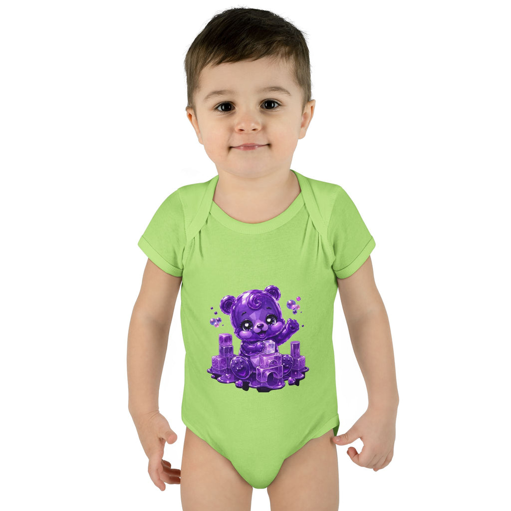 Play Time, Purple Crystal Baby Oozy Bear Gummy Cutie Addition- Graphic Onesie
