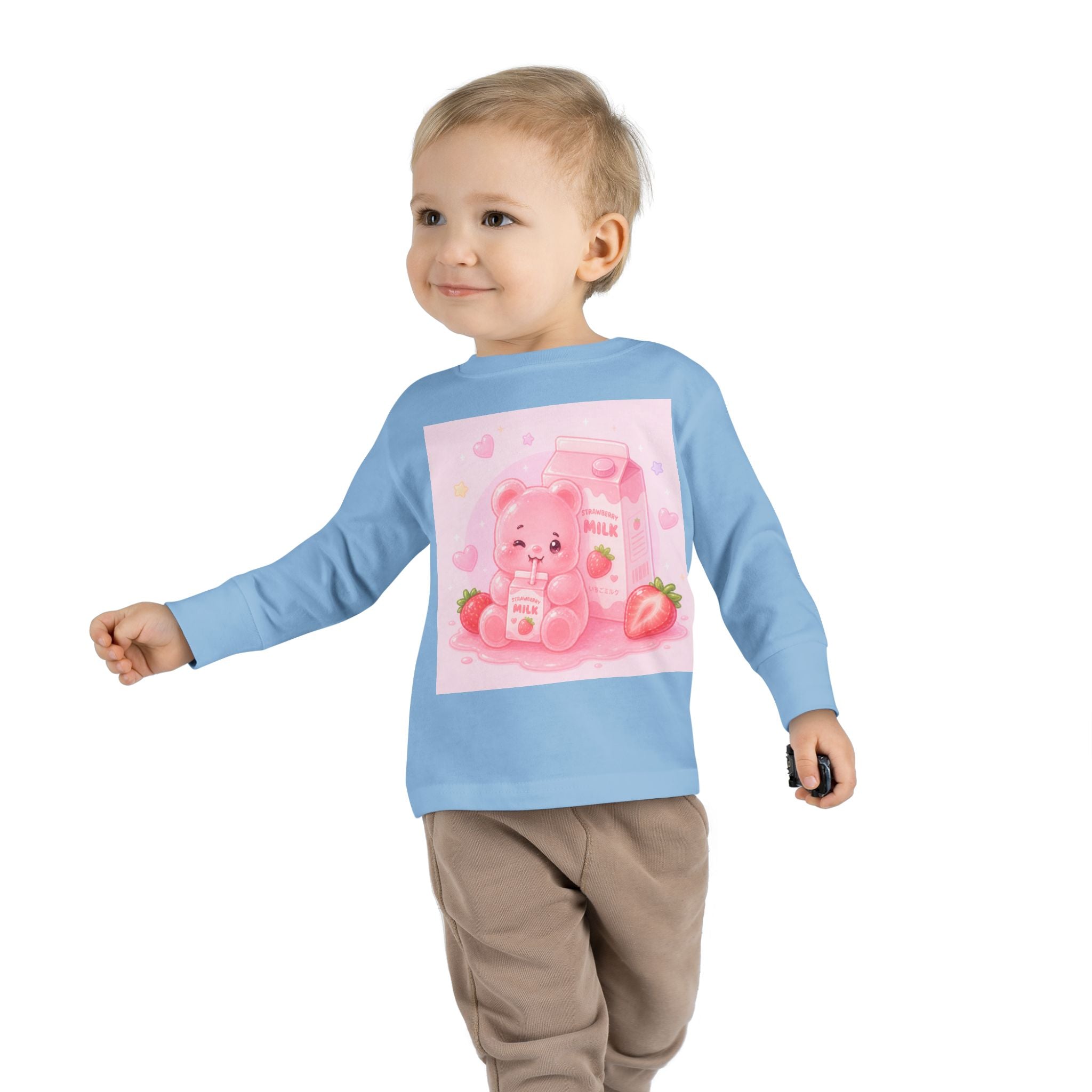 Strawberry Milk Oozy Bear Friend- Graphic Long Sleeve Shirt