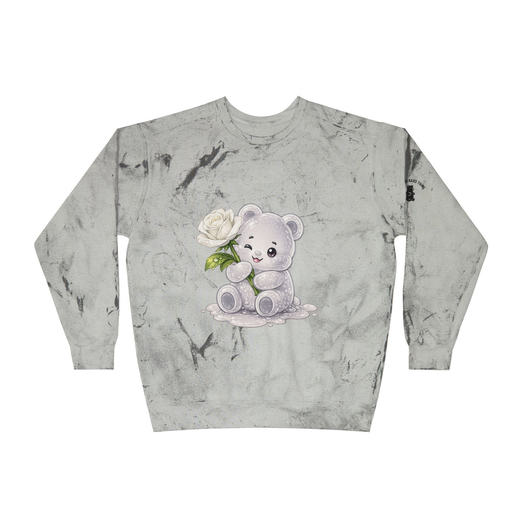 White Rose Beauty, Special Gooey Gummy Bear -Tie-Dye Graphic Sweatshirt