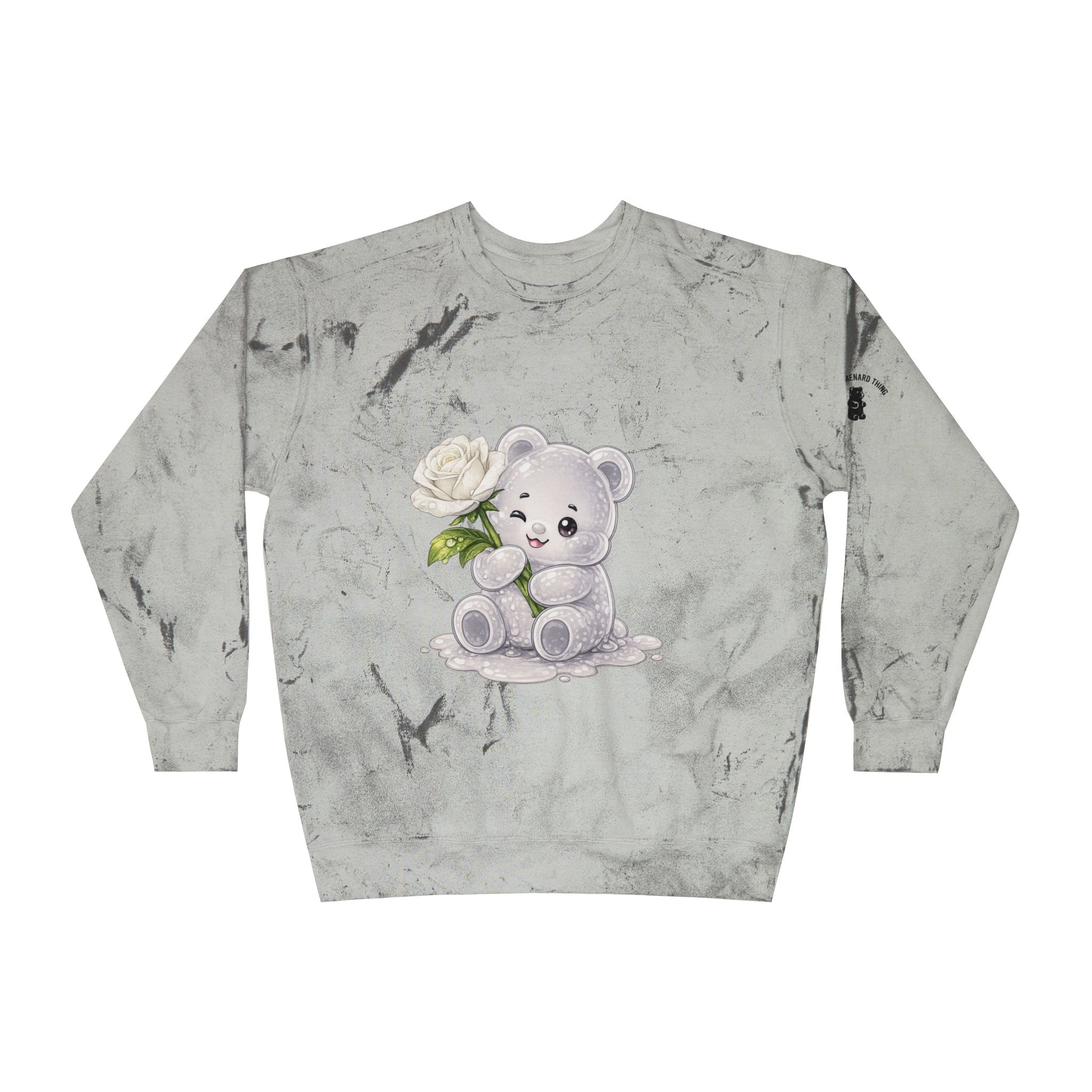 White Rose Beauty, Special Gooey Gummy Bear -Tie-Dye Graphic Sweatshirt