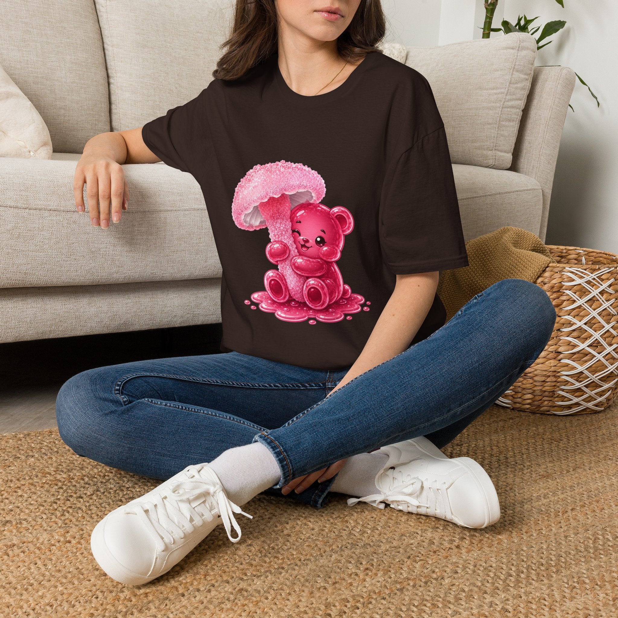 Rare Pink Mushroom Umbrella, Oozy Bear Gummy Friend- Graphic Shirt