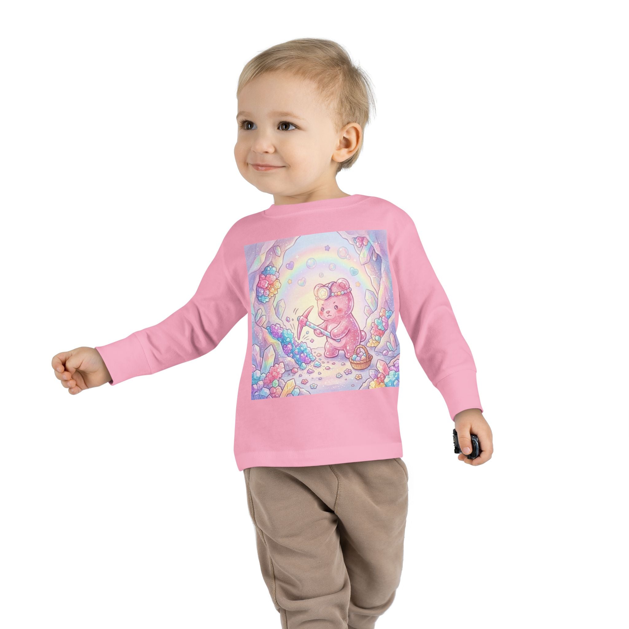 Rock Candy Minor, Pink Oozy Bear Gummy Friend- Graphic Long Sleeve Shirt