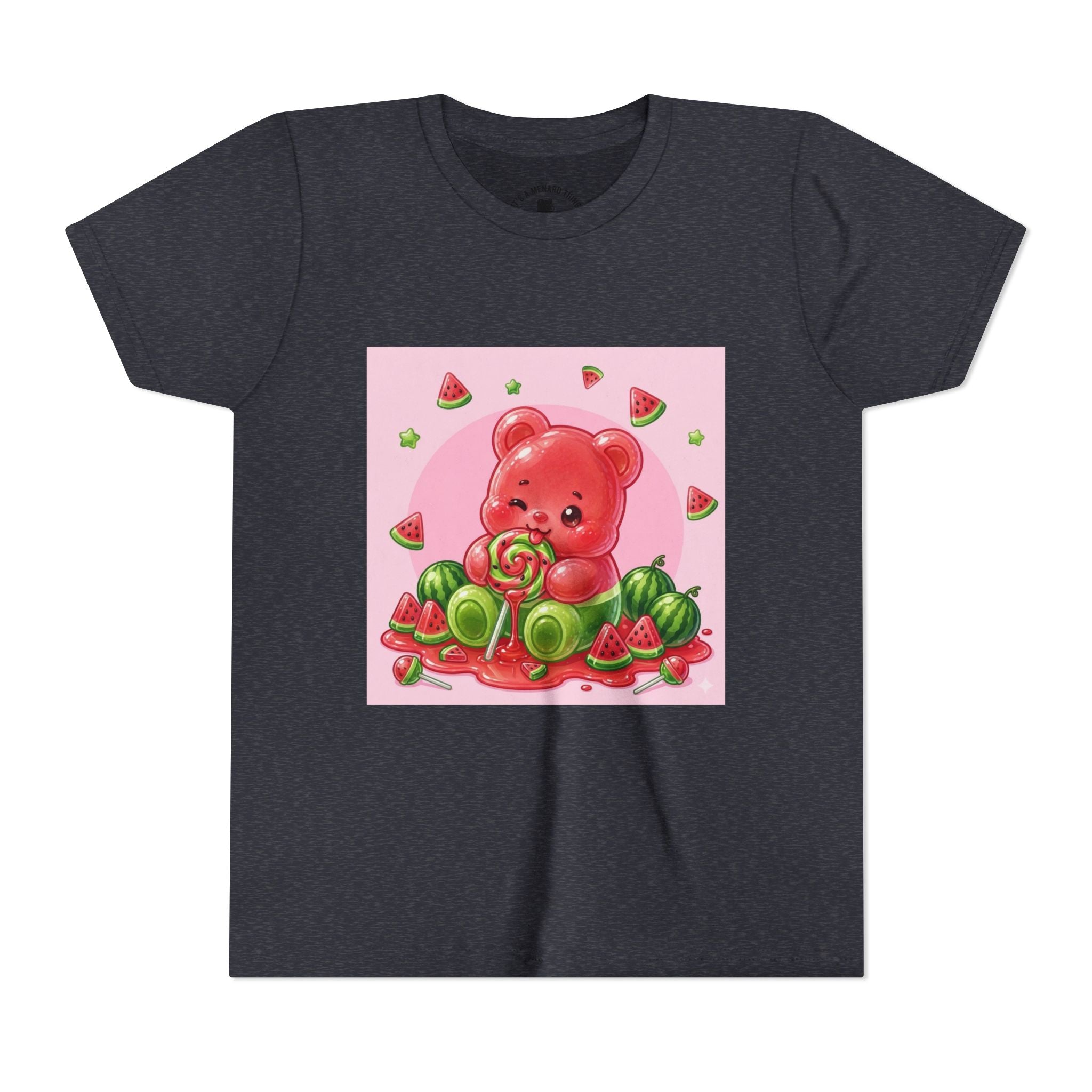 Watermelon Swirl Lollipop Gooey Gummy Bear- Youth Shirt