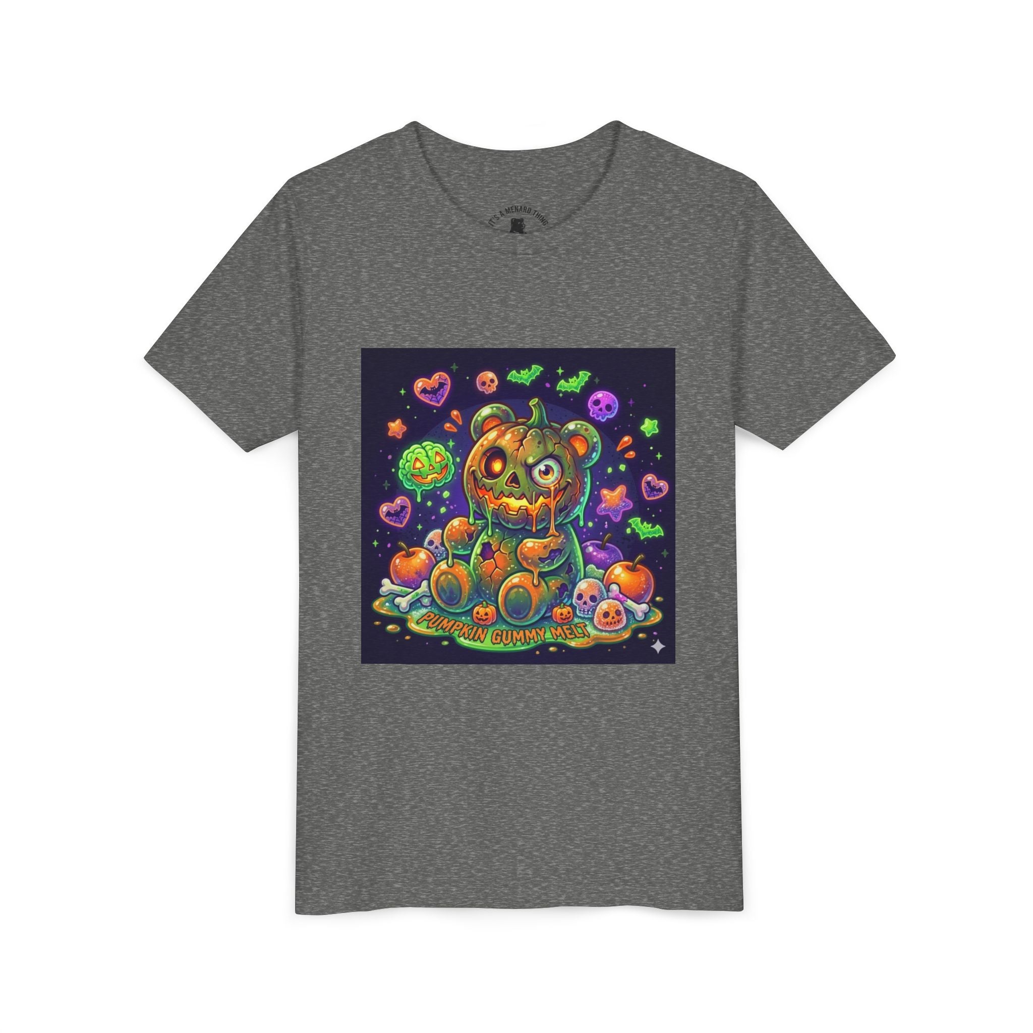 Cute Creepy Pumpkin Head Gooey Gummy Bear Halloween- Graphic Tee