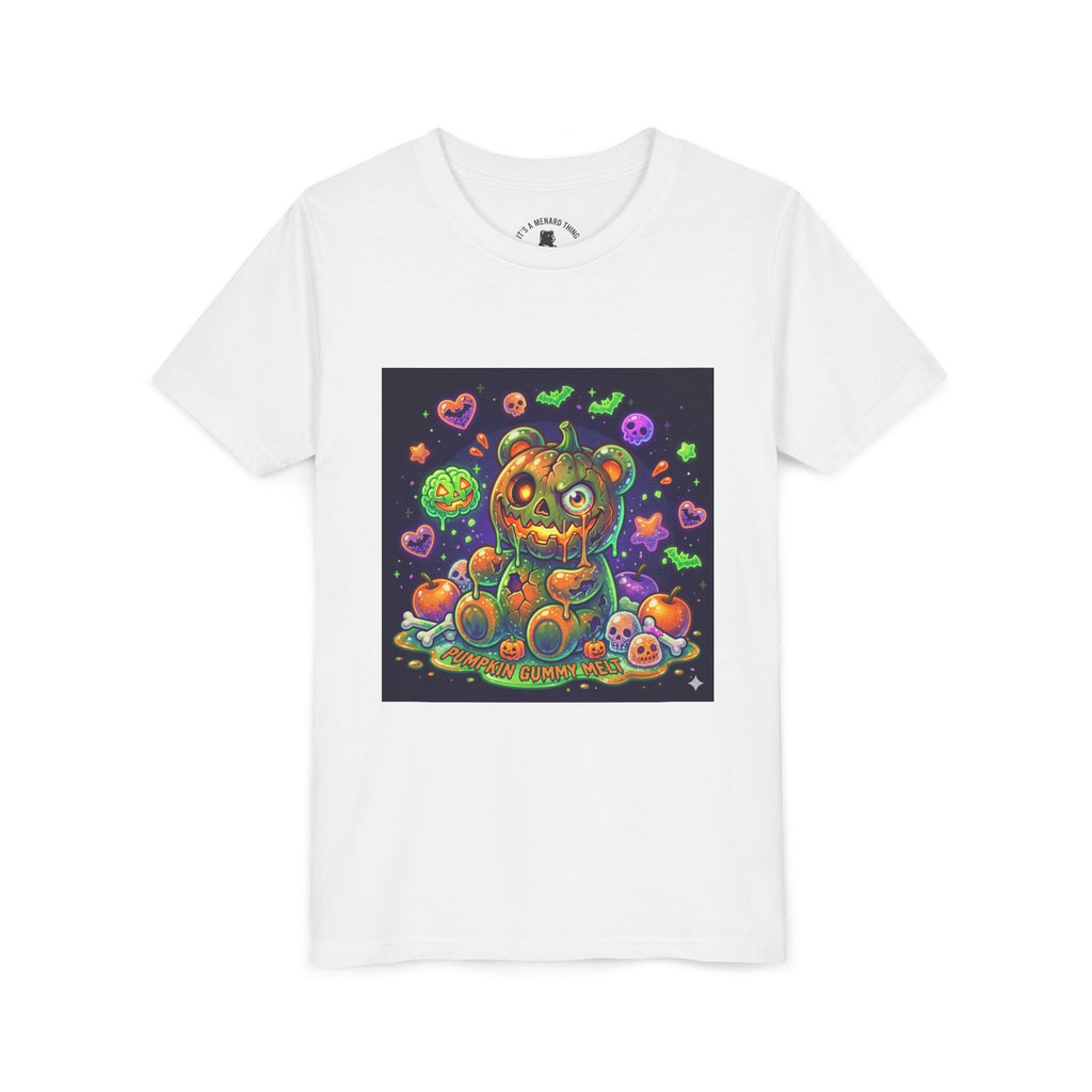 Cute Creepy Pumpkin Head Gooey Gummy Bear Halloween- Graphic Tee