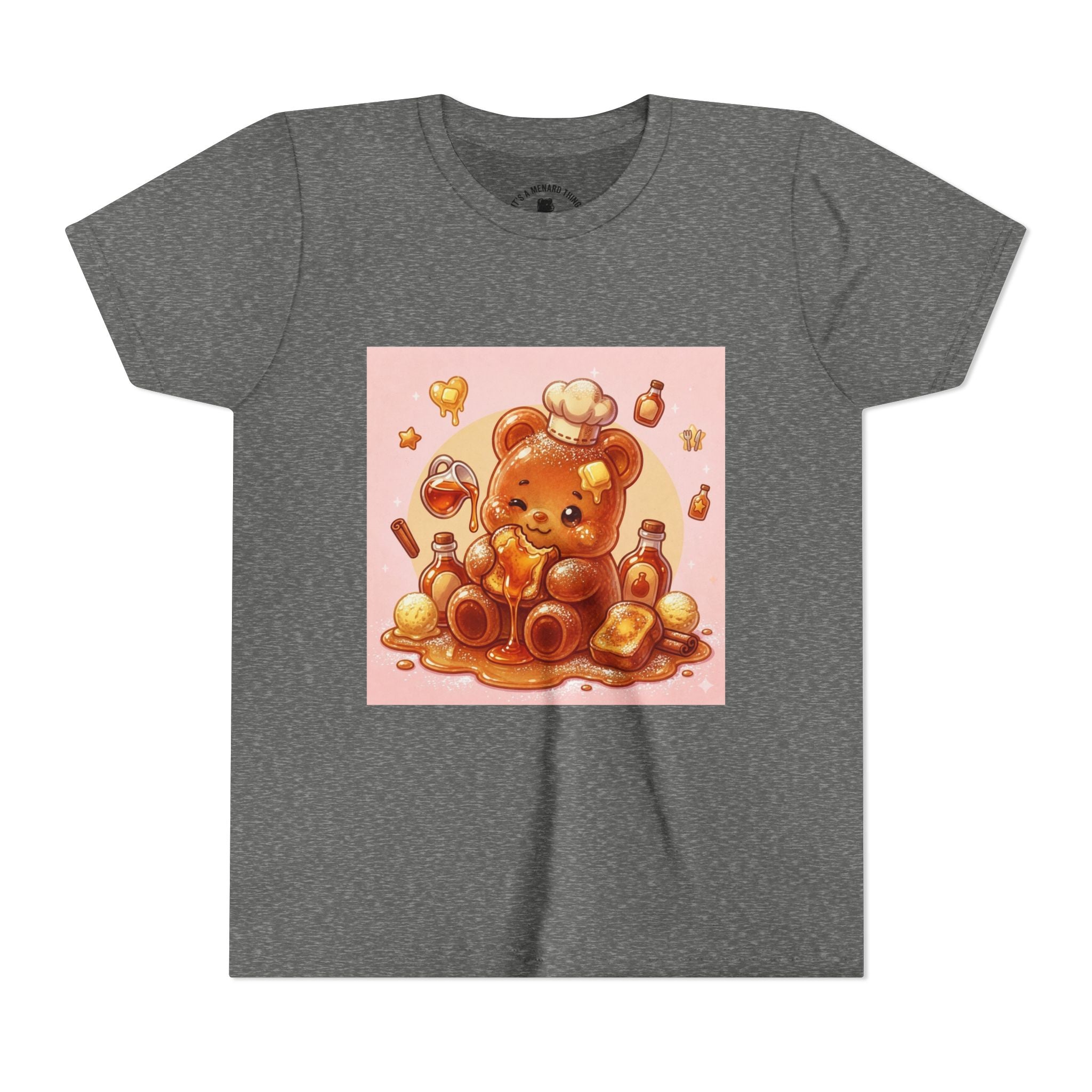 Kids Thick French Toast Gooey Gummy Chef Bear Graphic T-Shirt