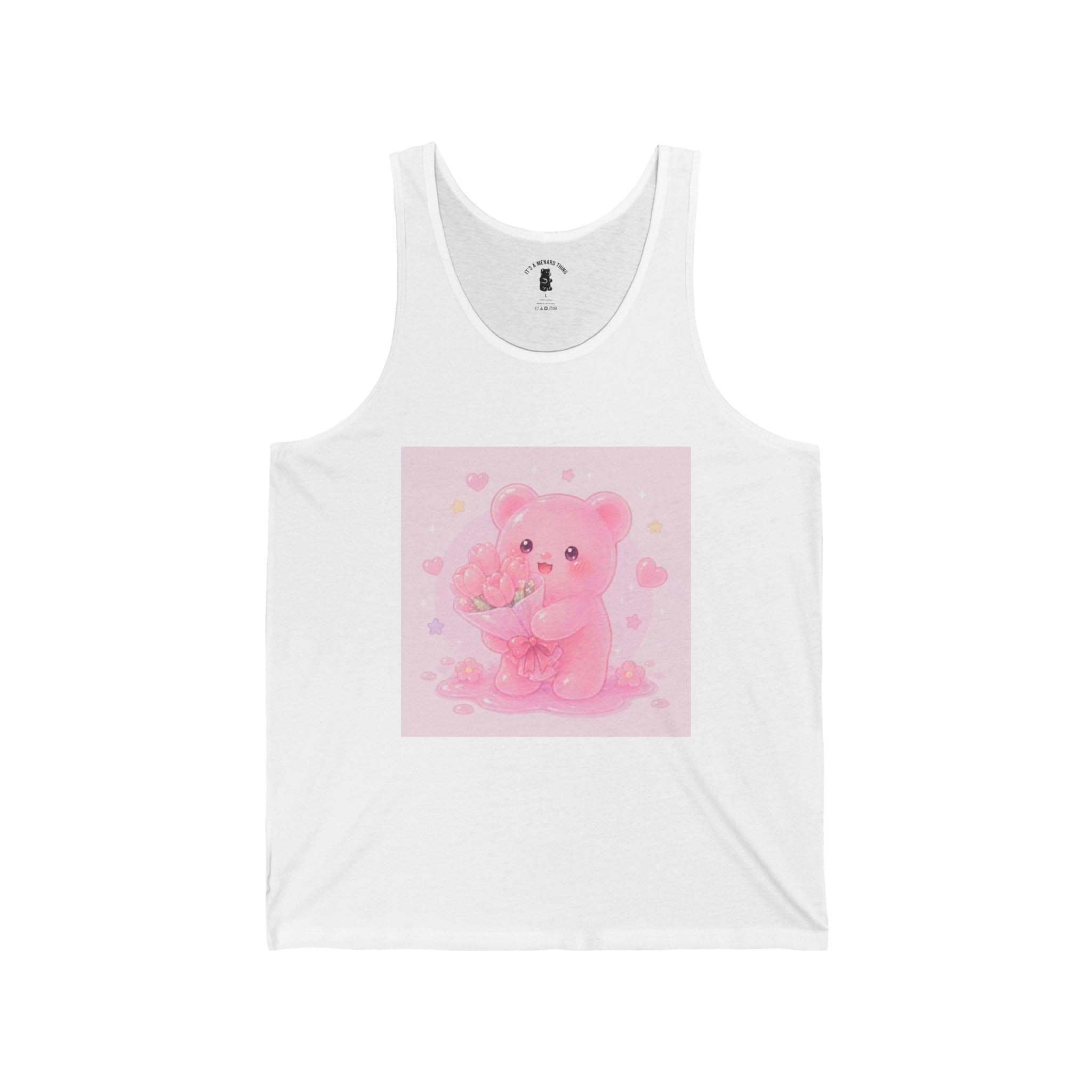 Valentine Flowers for You, Pink Gooey Floral Gummy Bear - Cute Graphic Tank Top