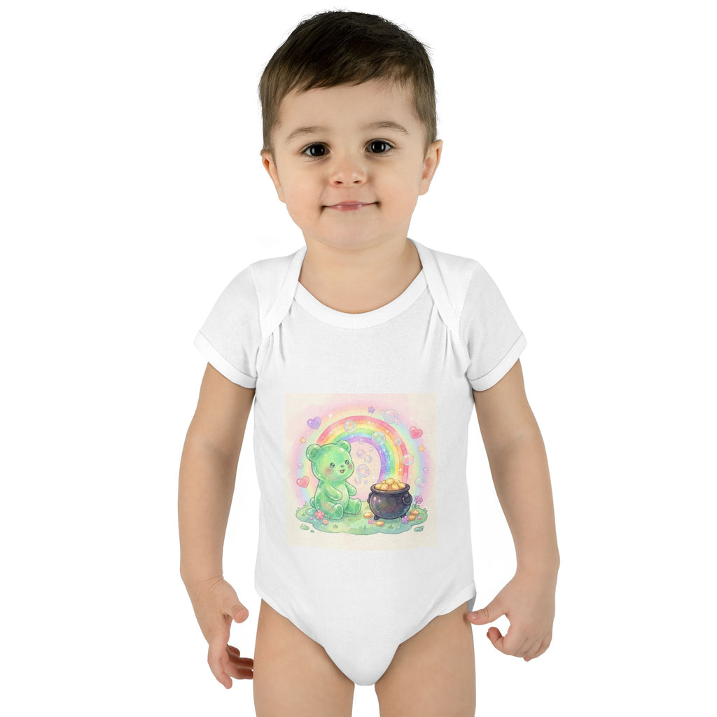 Rainbow Gooey Gummy Bear Found Inner Treasure – Cute St. Patrick’s Day Luck Baby Onesie