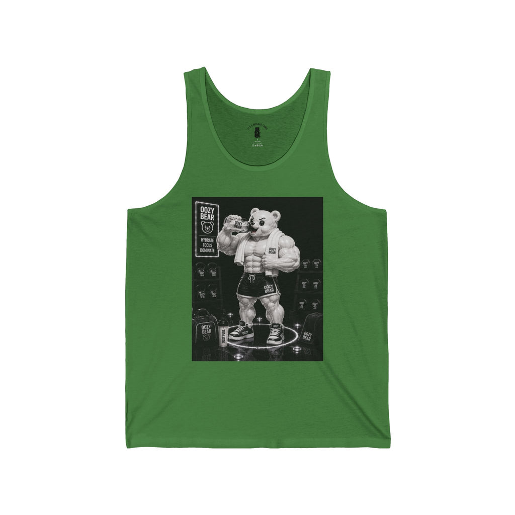 Rehydration Time, White Oozy Buff Bear Gummy Gym Addition- Adult Graphic Tank Top