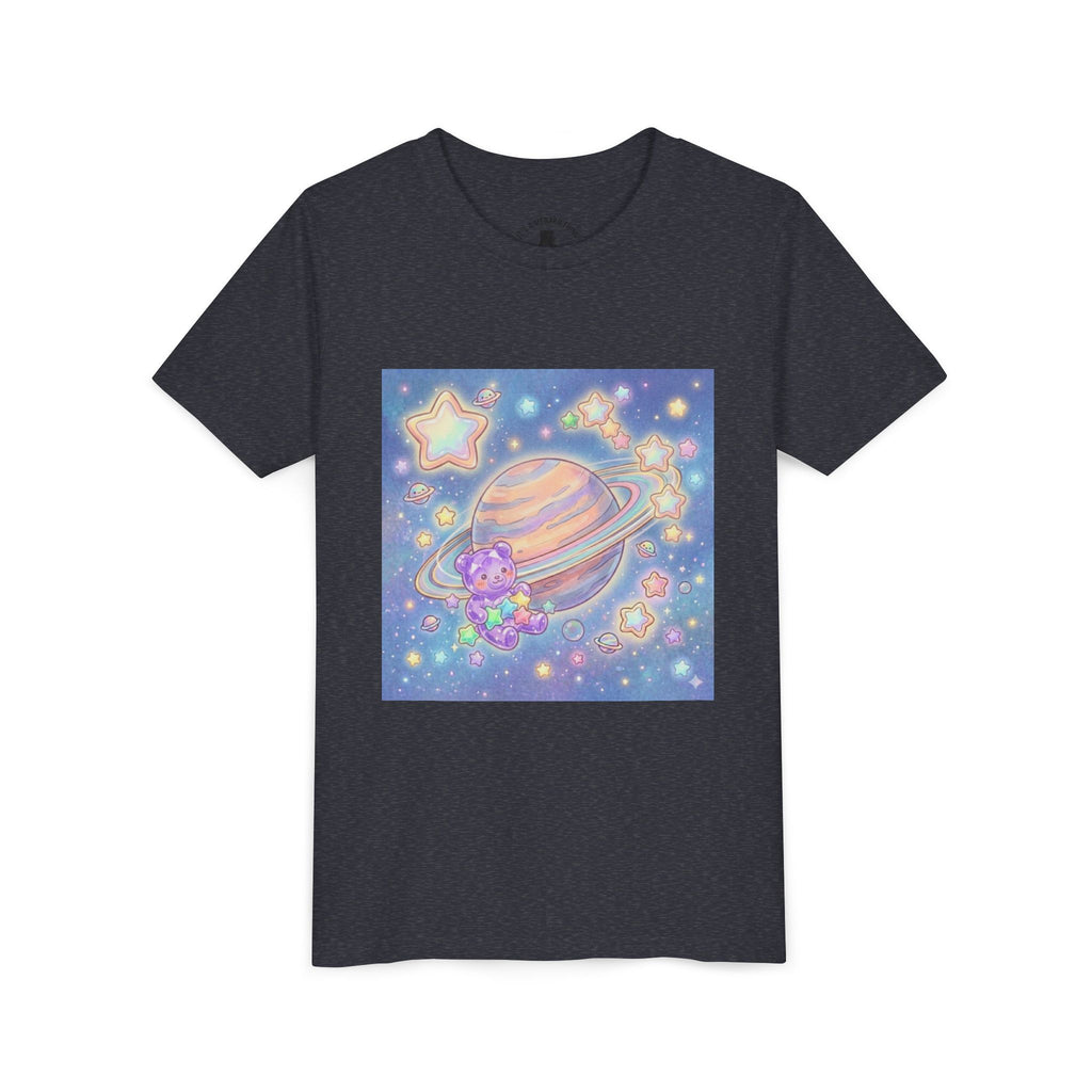 Merry-go-Saturn Cosmic Gooey Crystal Gummy Bear- Stars & Sparkles Graphic T-Shirt