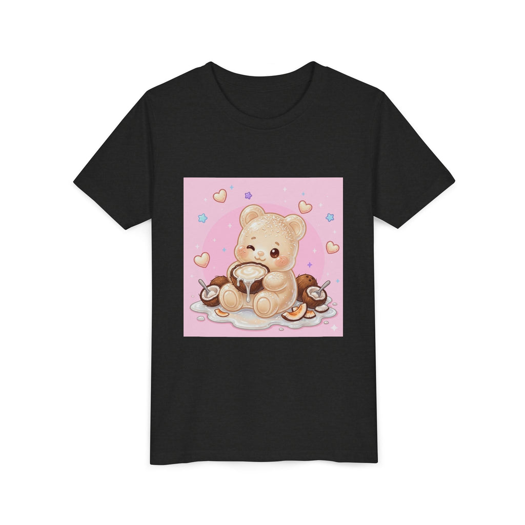 Gooey Gummy Coconut Milk Bear Kids T-Shirt (Pink Hearts)