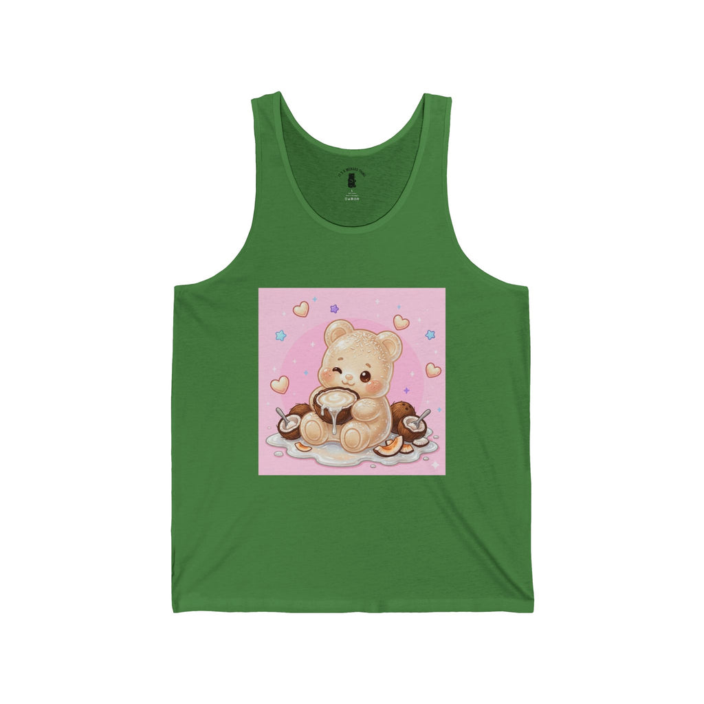 Coconut Milk, White Husk Gooey Gummy Bear — Kawaii Design Tank Top