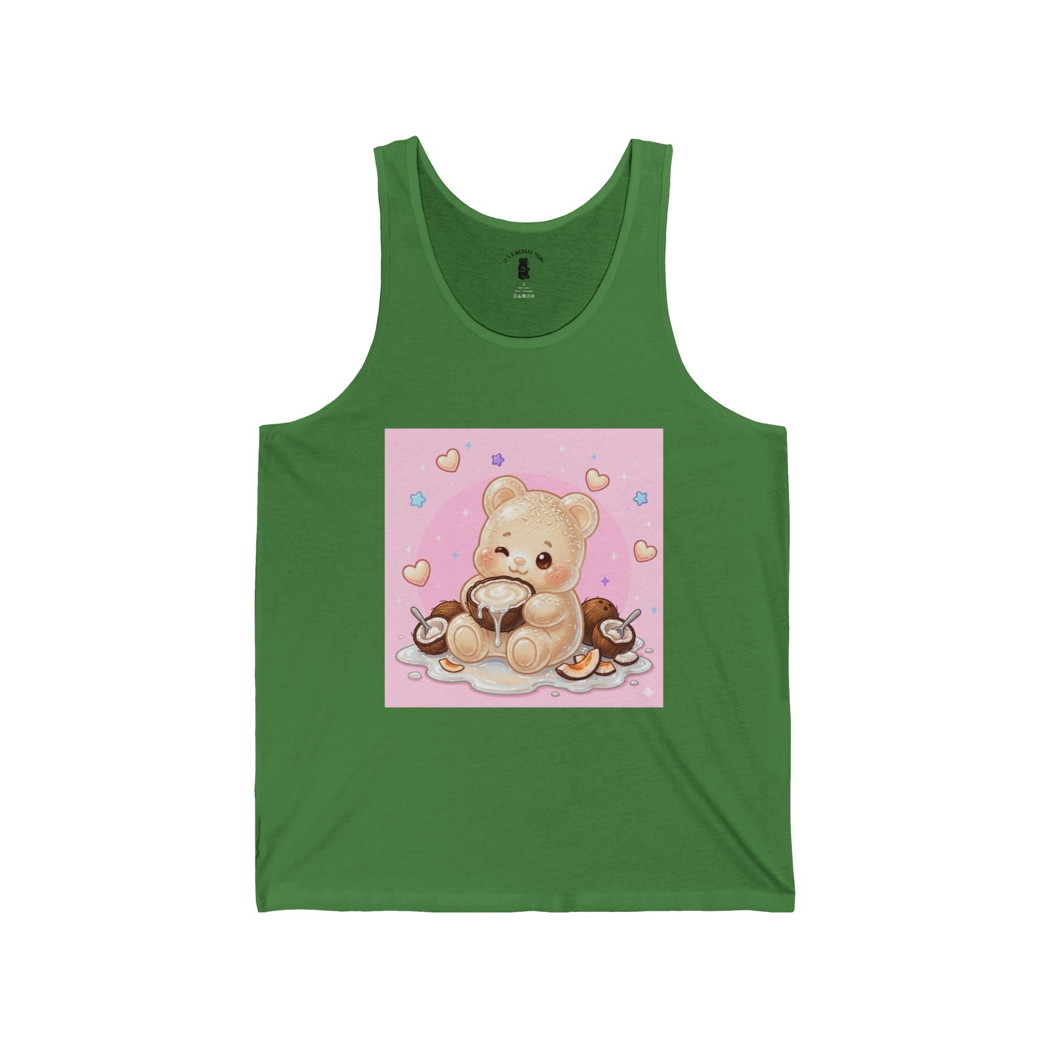 Coconut Milk, White Husk Gooey Gummy Bear — Kawaii Design Tank Top