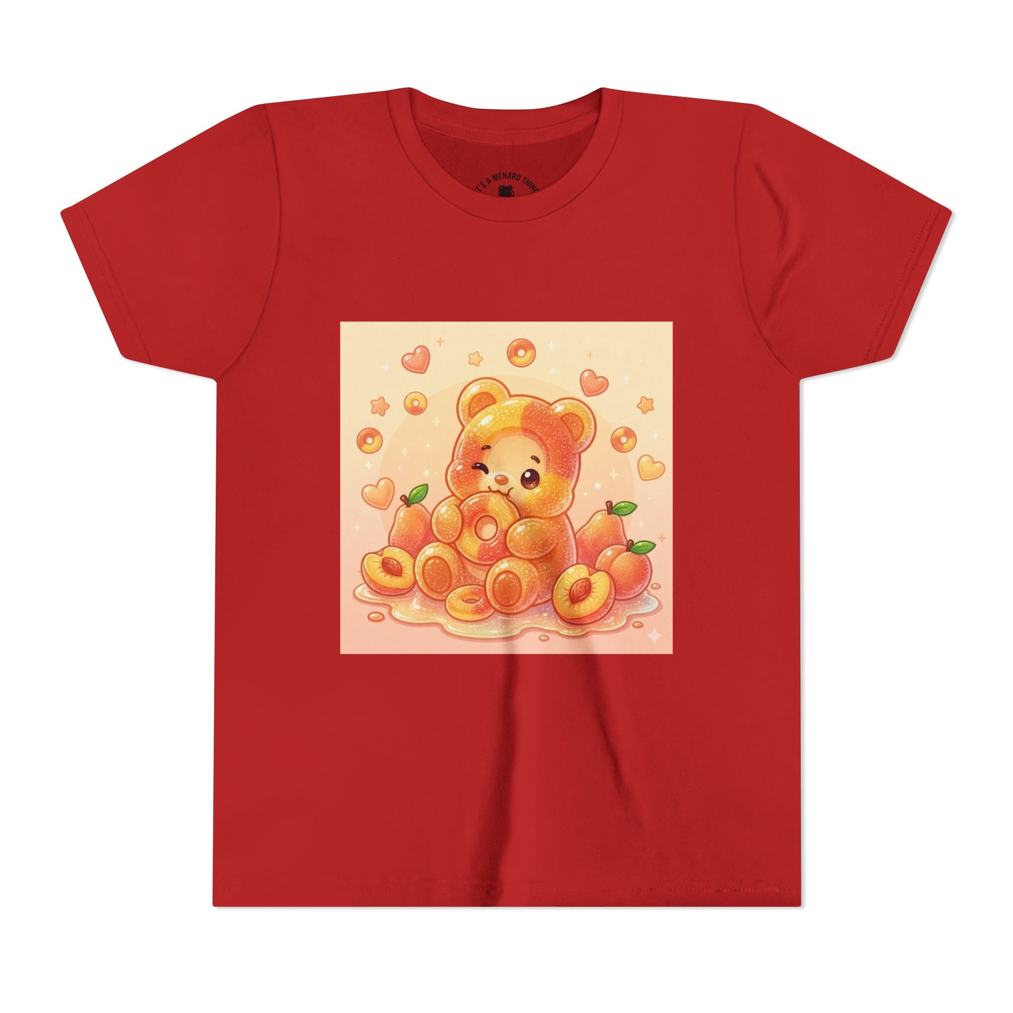 Peach Ring Gooey Gummy Bear Kids Short Sleeve Shirt