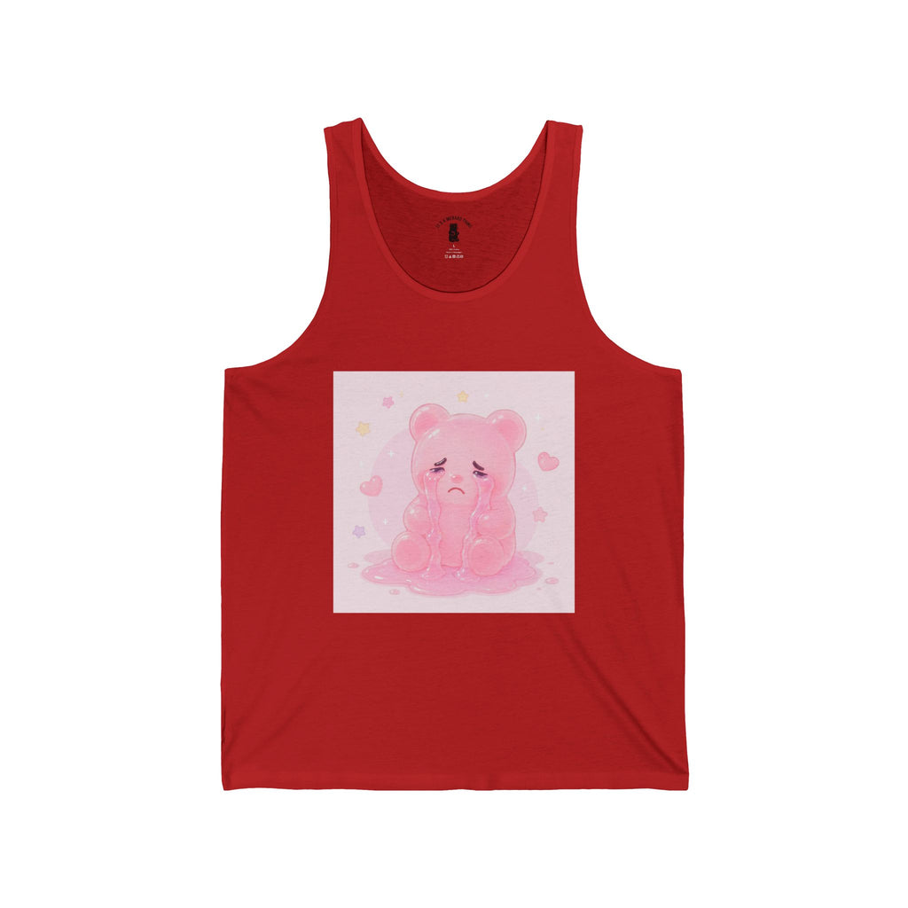 Pink Crying Gooey Gummy Bear  – Cute Pastel Sleeveless Shirt